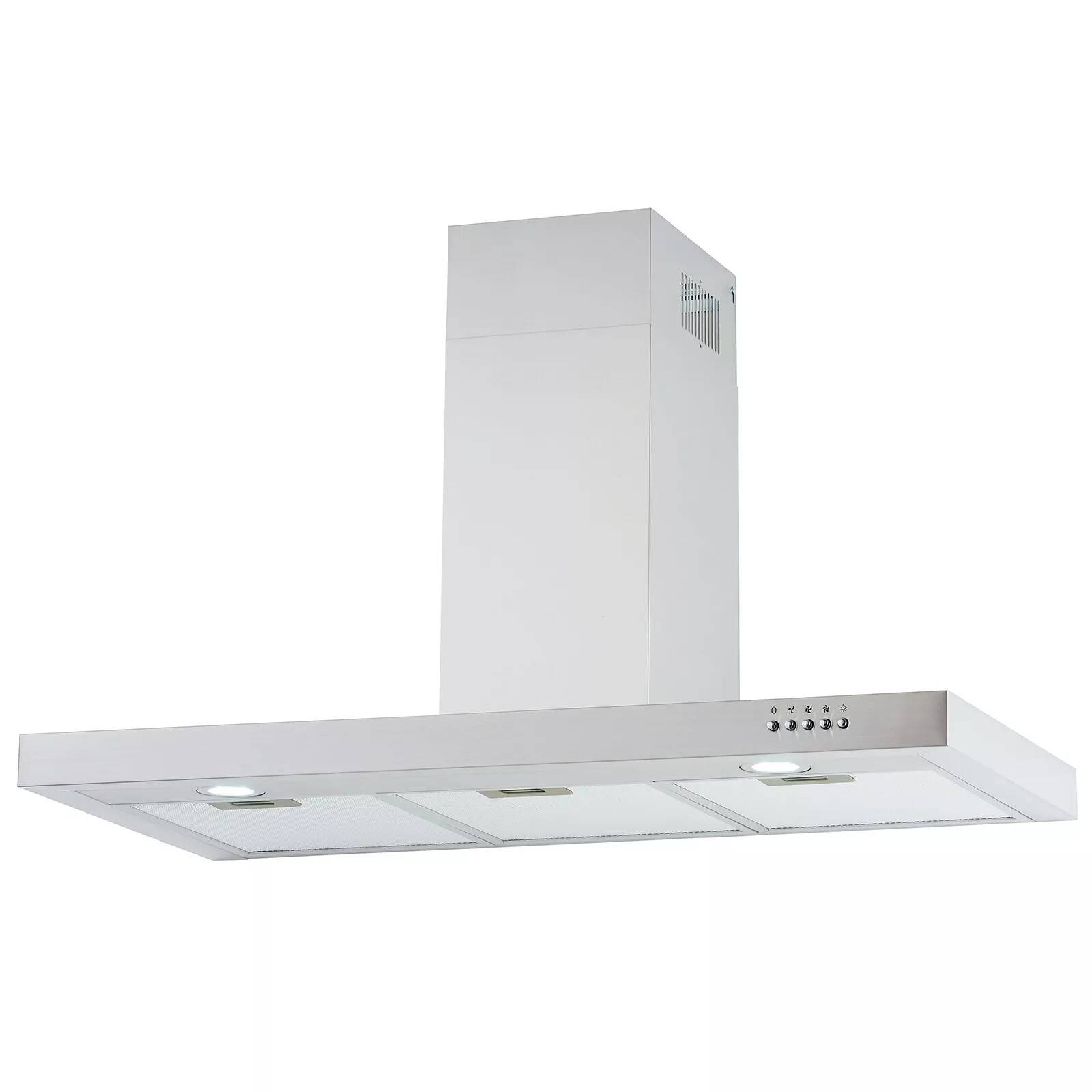 PKM Kaminhaube 9004W - 90cm, Edelstahl, LED, Abluft/Umluft, Dunstabzugshaube