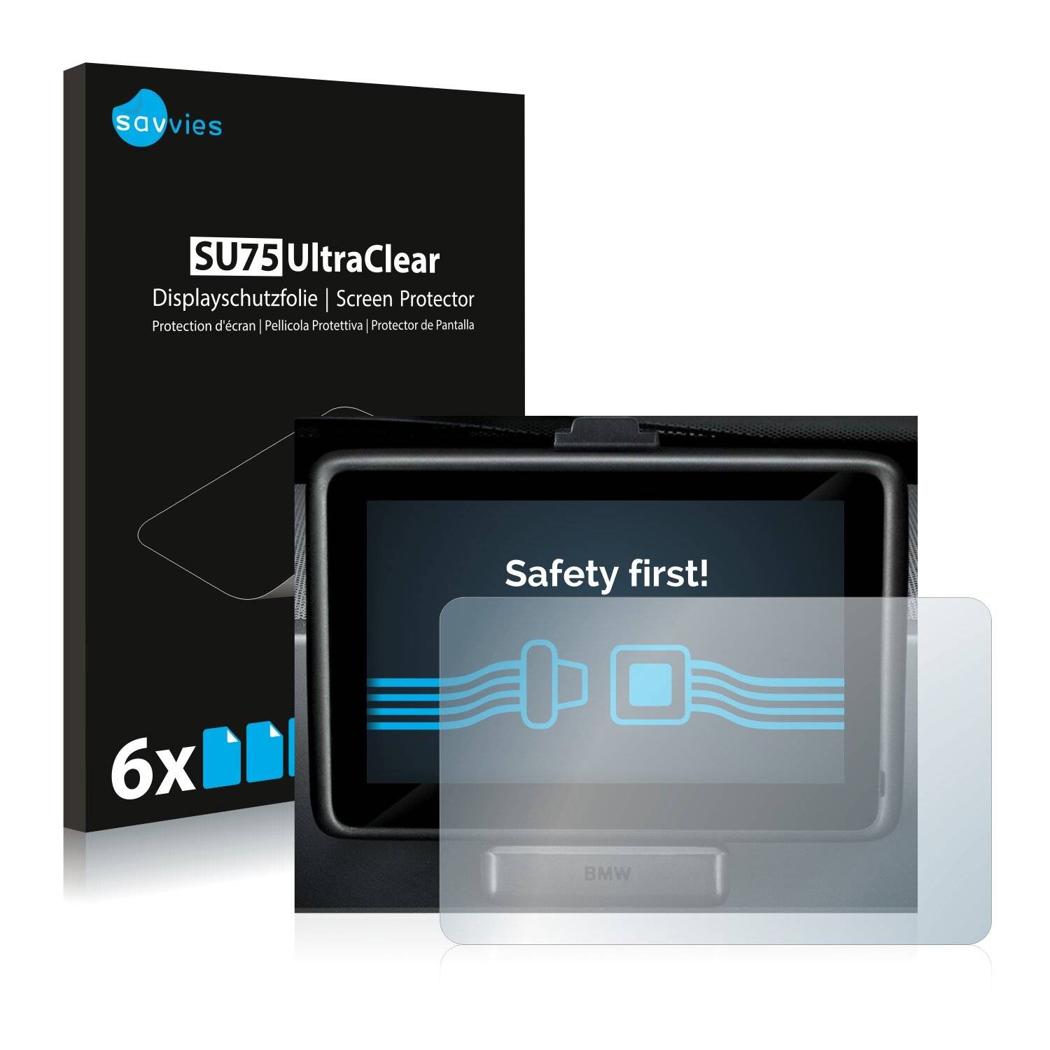6x Savvies SU75 Displayschutzfolie für BMW 3 E91 Touring 2005-2008 Navigation Portable HD