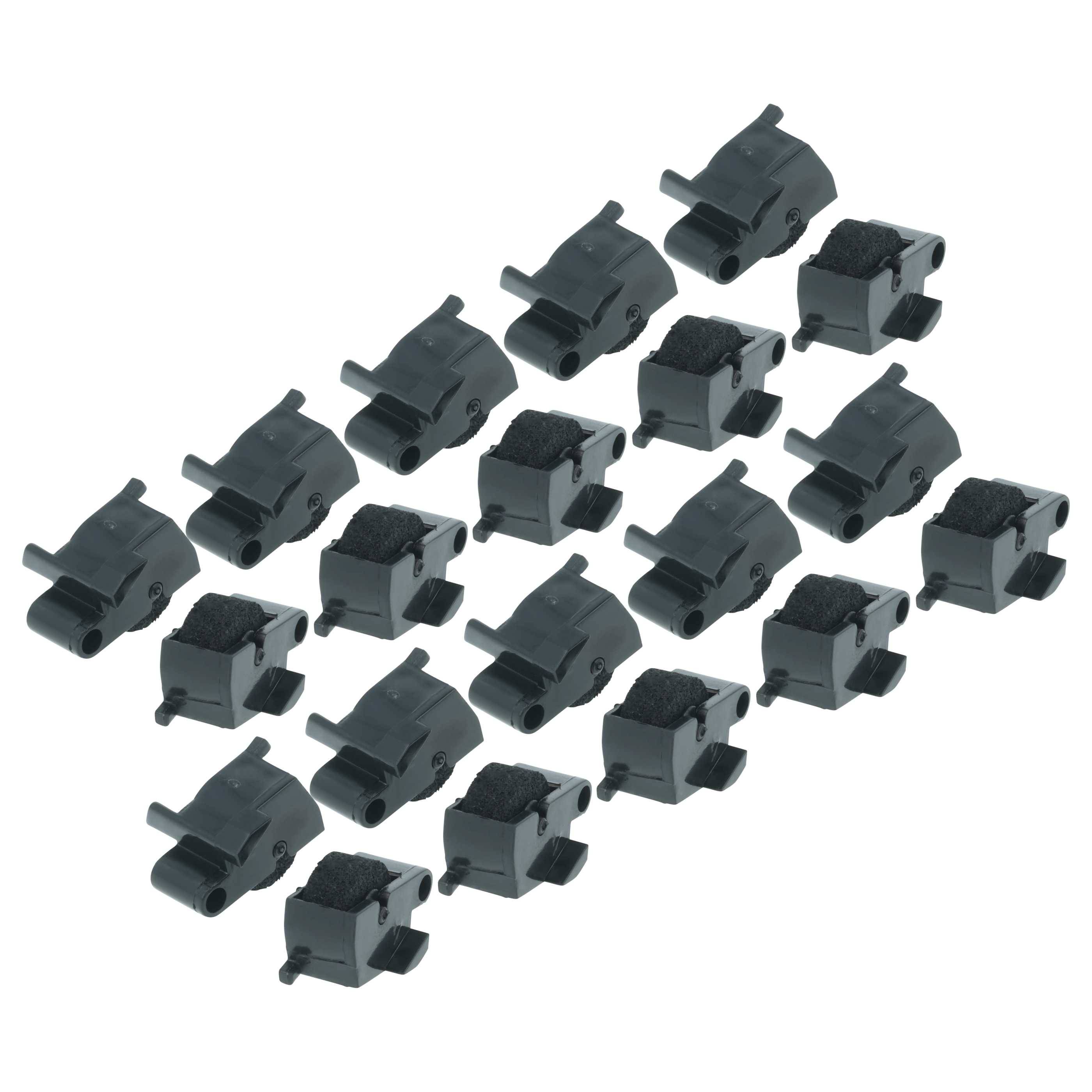 vhbw 20x Farbrolle, Farbwalze Schwarz kompatibel mit Sharp EL-2192G, EL2901C, EL1801E, EL2195L Taschenrechner, Registrierkasse