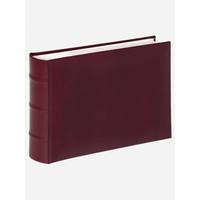 Burgunderrotes Hardcover-Buch oder Fotoalbum mit einfachem, leerem Einband, das in Profilansicht auf weißem Hintergrund gezeigt wird.