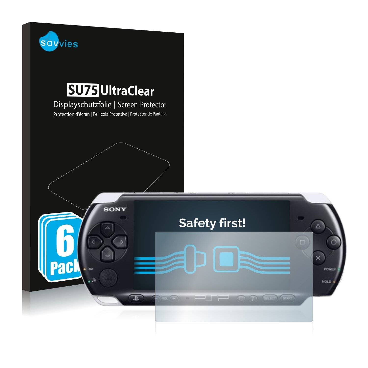 6x Savvies SU75 Displayschutzfolie für Sony PSP