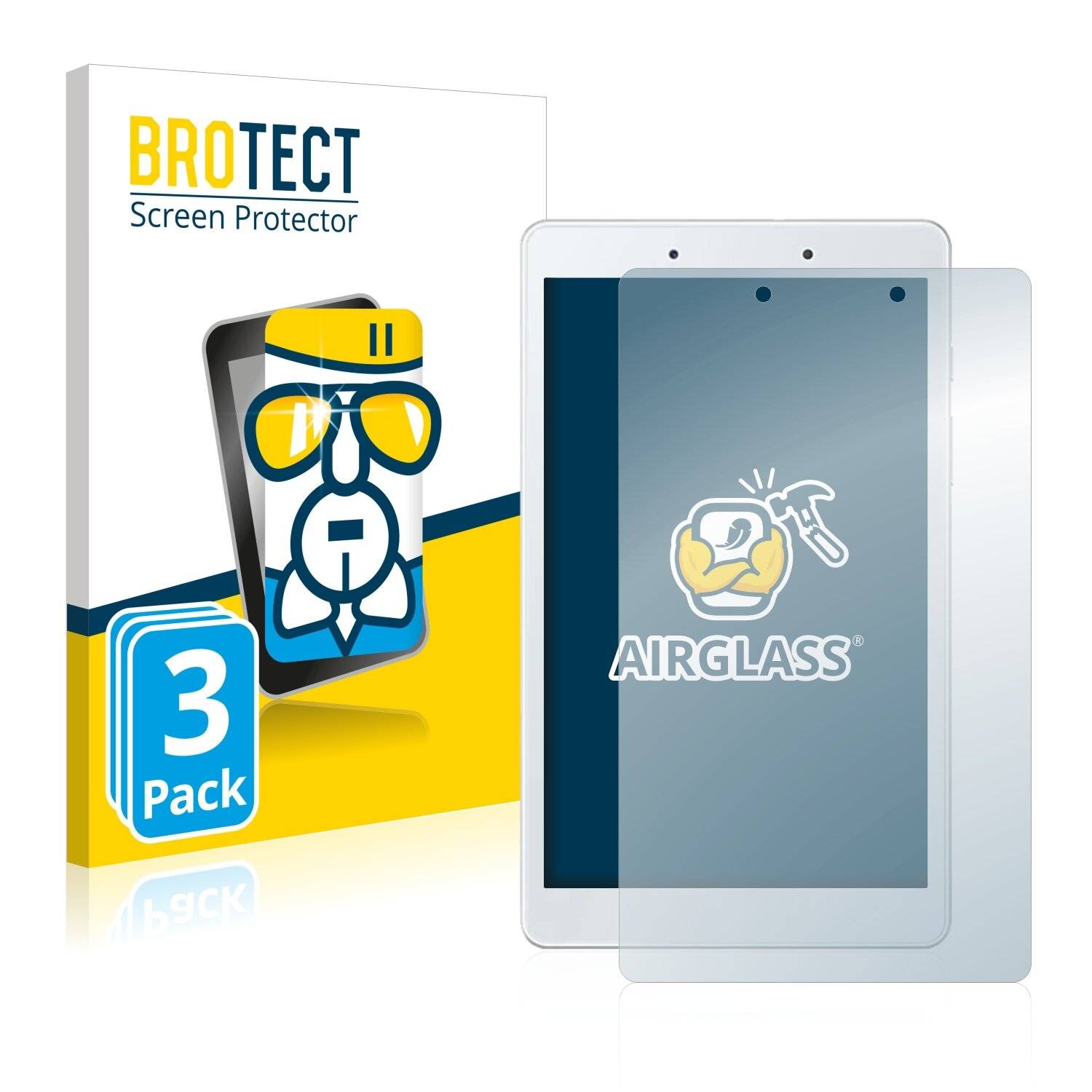 3x BROTECT AirGlass Schutzglas Folie für Samsung Galaxy Tab A 8.0 WiFi