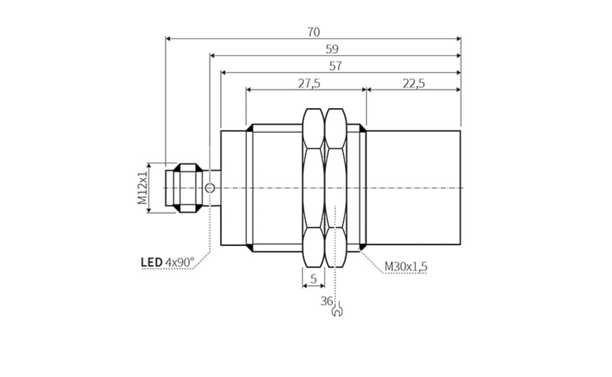 Induktiver Sensor M30 25 mm IP69K - AI021 - autosen