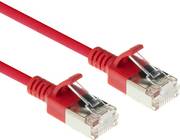 ACT Red 1.5 meter LSZH U/FTP CAT6A datacenter slimline patch cable snagless with RJ45 connectors (DC7551)