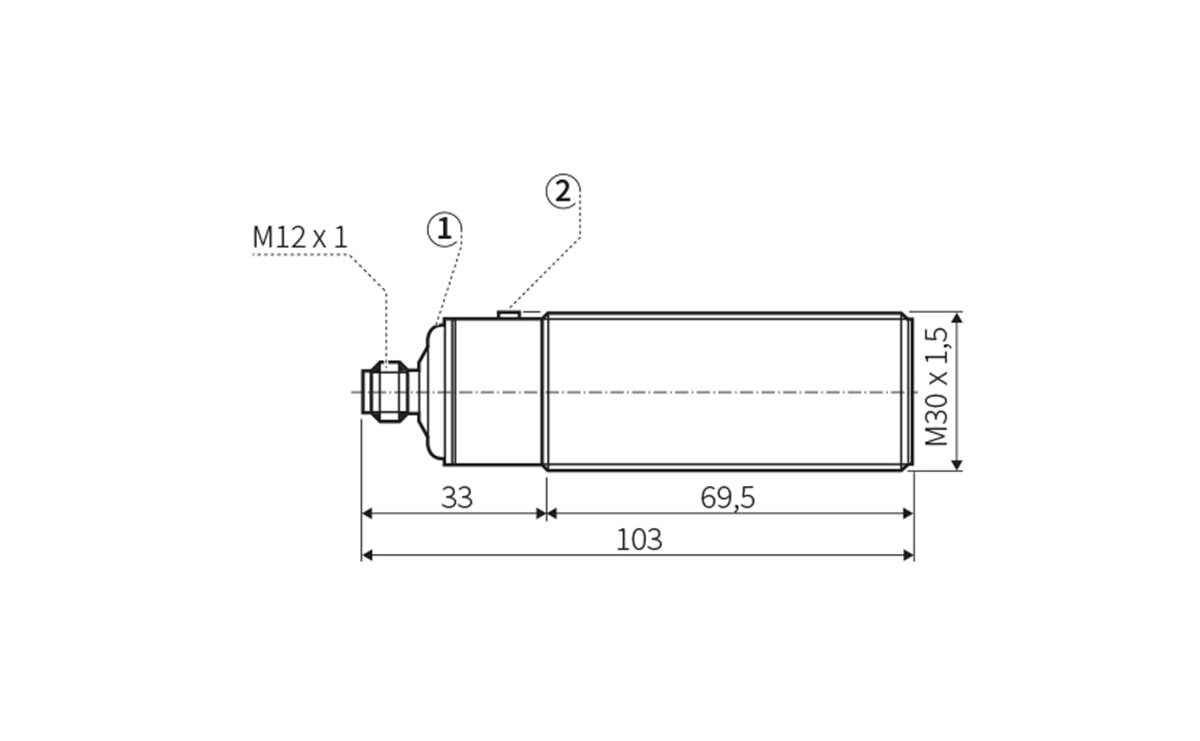 Ultraschallsensor M30 250-3500mm - M30x1,5 - AU008 - autosen