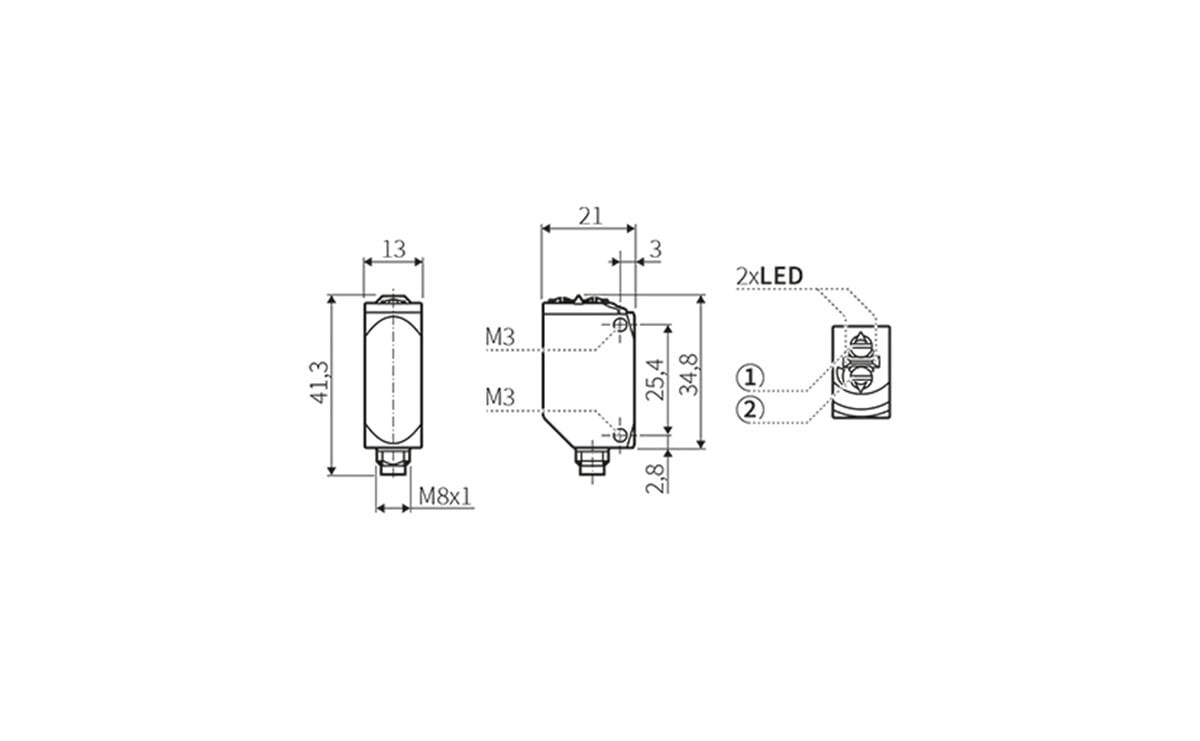 Einweglichtschranke/ Optischer Sensor Empfänger IP69K - AO004 - autosen