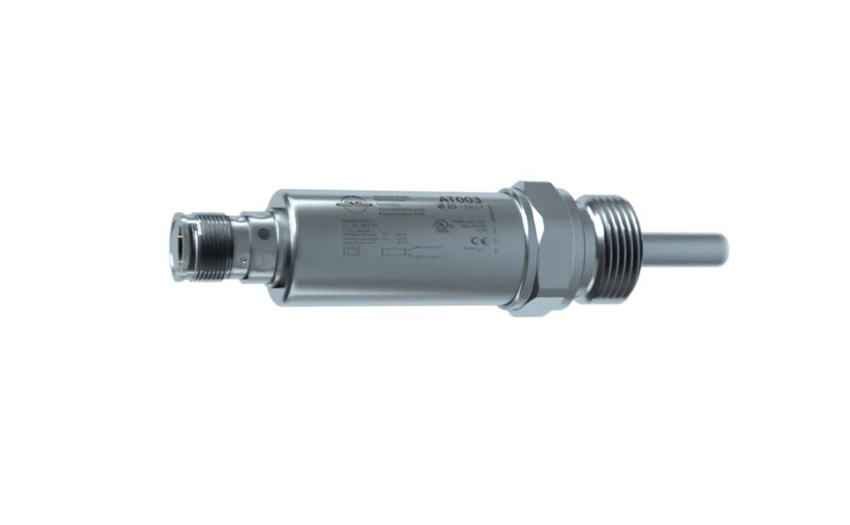 Drucktransmitter mit Metallgehäuse und zylindrischer Form, mit Gewindeanschlüssen für industrielle Anwendungen.