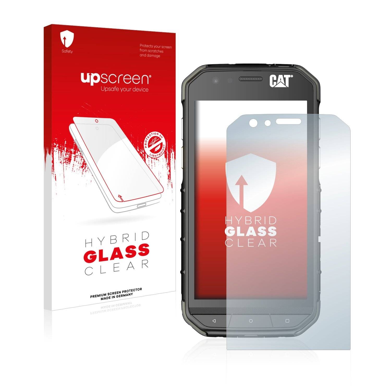 upscreen Hybrid Glass Clear Premium Schutzglas Folie für Caterpillar Cat