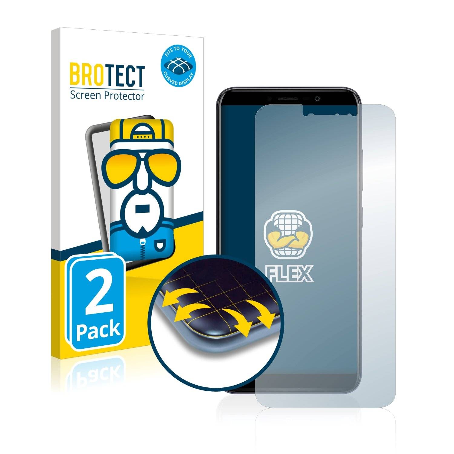 2x BROTECT Flex Full-Cover Displayschutzfolie für Wiko