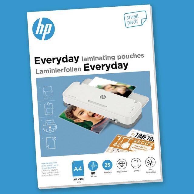HP Everyday - 80 Mikron - 25er-Pack - glänzend - durchsichtig - DIN A4 (216 x 303 mm)