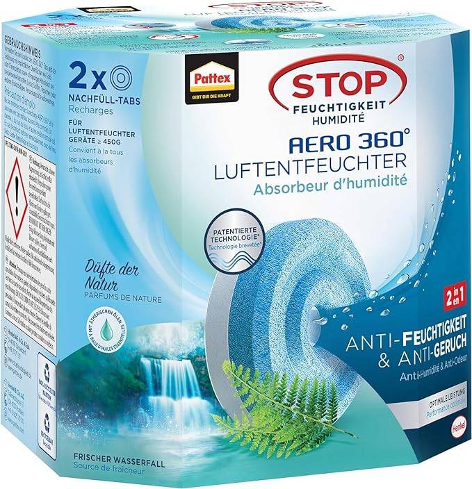 Pattex Nachfuell-Tabs Frischer Wasserfall 2 x 450 g