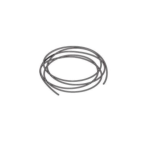 Ein aufgerollter Draht, der flach in einer kreisförmigen Anordnung liegt und sich für elektrische oder mechanische Anwendungen eignet.