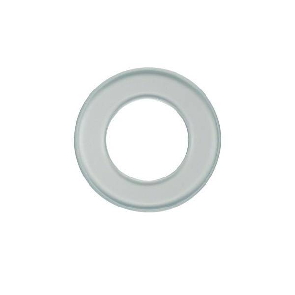 Eine schlichte weiße Kreisscheibe auf einem weißen Hintergrund.