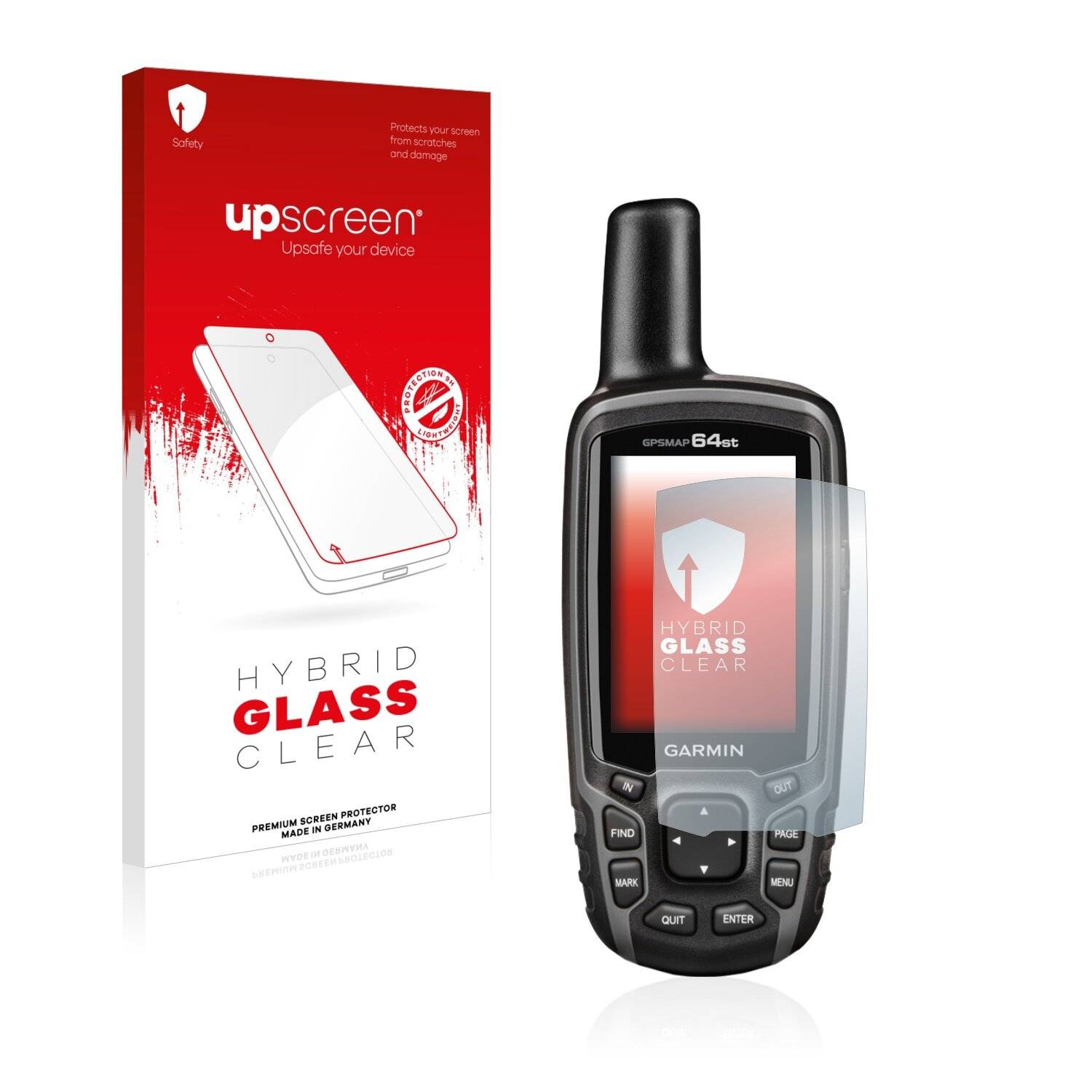 upscreen Hybrid Glass Clear Premium Schutzglas Folie für Garmin GPSMAP