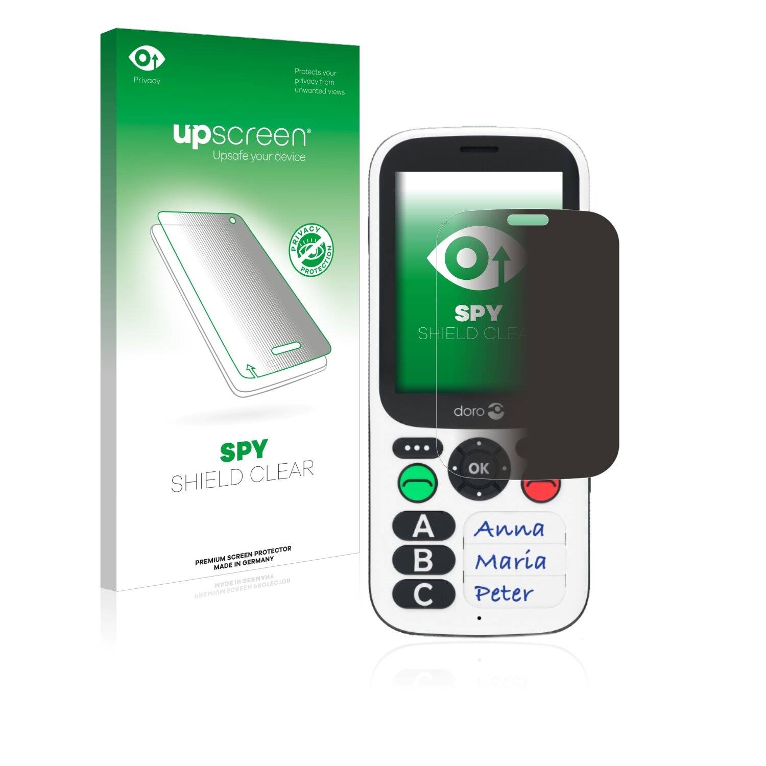 upscreen Spy Shield Clear Premium Blickschutzfolie für Doro