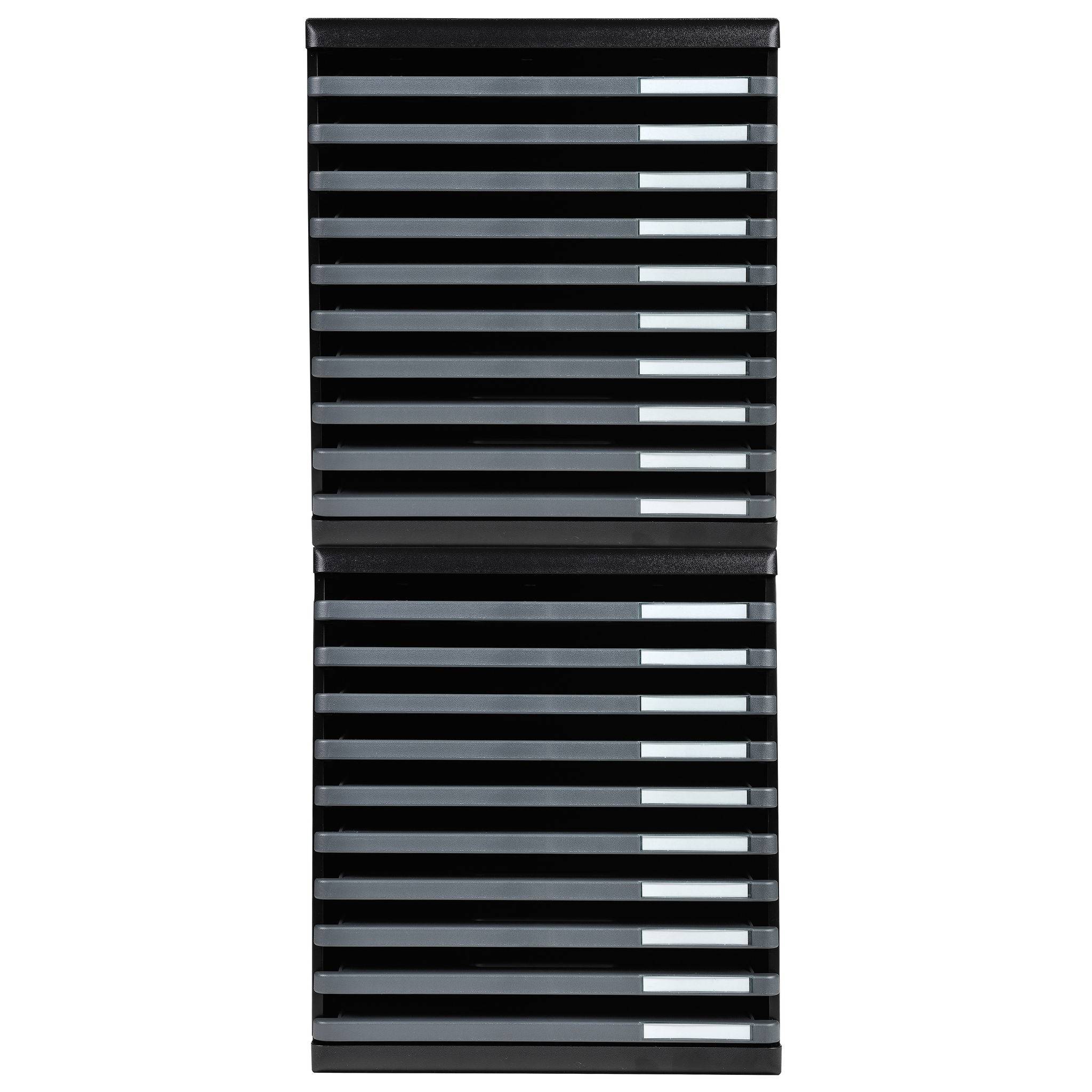 Exacompta Schubladenbox MODULO A4, 10 offene Schubladen - Dunkelgrau - 304714D