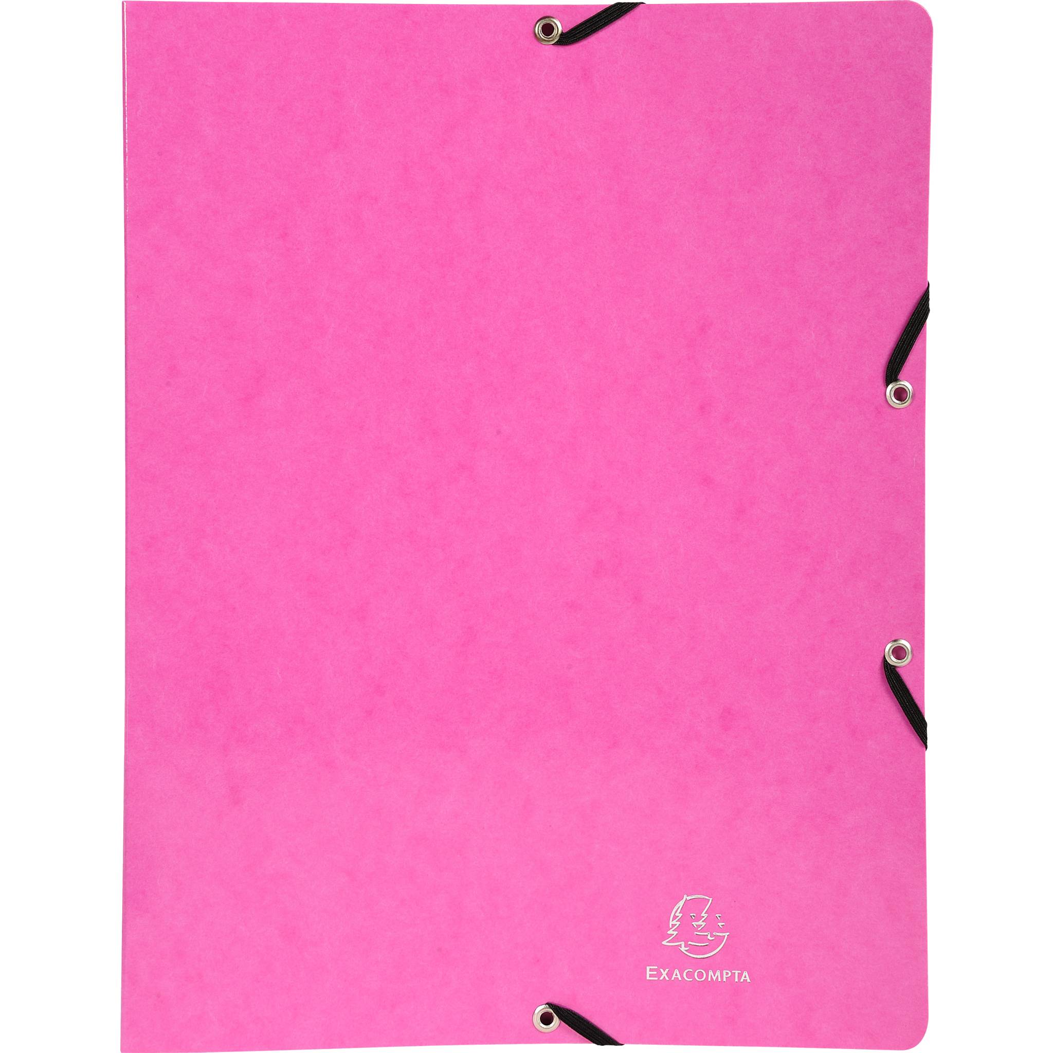 Exacompta 20x Ringhefter Gummizug Karton 2Ring 15mm Rücken 20mm A4 Rosa 54894E