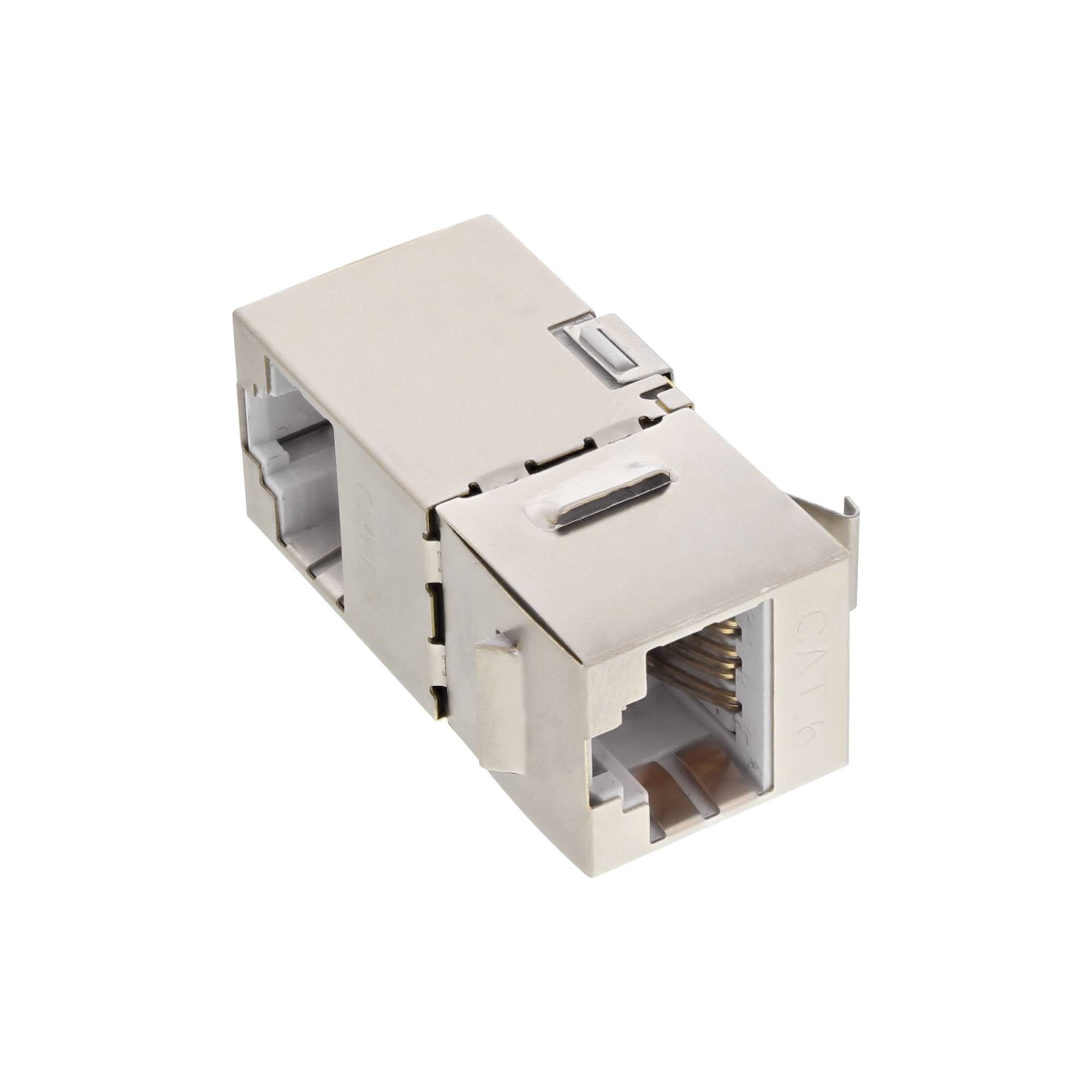 INLINE - RJ45 Buchse / Buchse Einsatz gewinkelt 90° - SNAP-In - Cat.6 STP