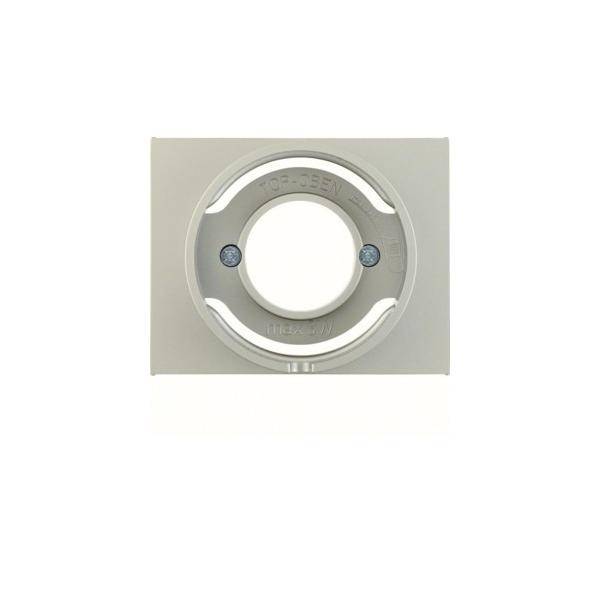 Ein Produktbild einer quadratischen Montageplatte mit einer kreisförmigen Aussparung in der Mitte, konzipiert für elektrische oder Hardware-Anwendungen.