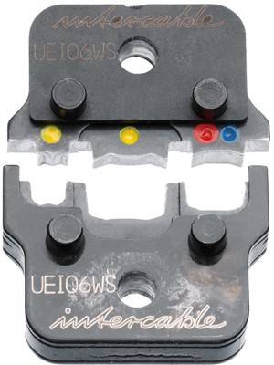 Elektrischer Anschluss mit fünf farbigen Indikatoren (rot, gelb, blau, schwarz, weiß), gekennzeichnet mit UEI06WS, zeigt Kontaktpunkte für Verbindungen.