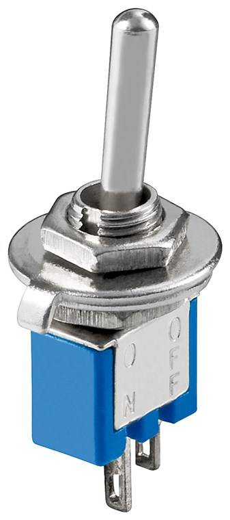 goobay Kippschalter Subminiatur ON/OFF 2 x Lötösen 12 V 6 ablau (Bulk)