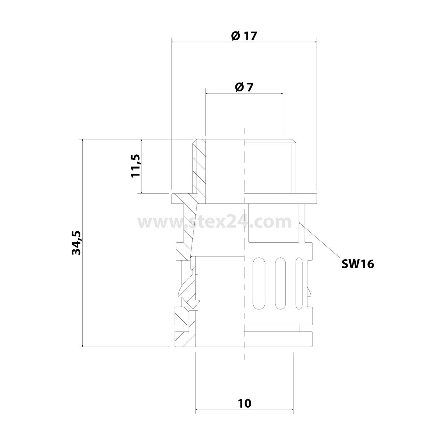 FLEXA RQG1-M 10 Stk. Schnellverschraubung gerade Gewinde M12x1,5 für Schlauch-Außendurchmesser 10,0mm konisch dichtend