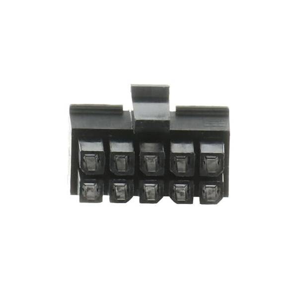 Ein 12-poliger schwarzer Elektrostecker mit zwei Reihen von sechs Pins, der für verschiedene elektronische und automotive Anwendungen verwendet wird.