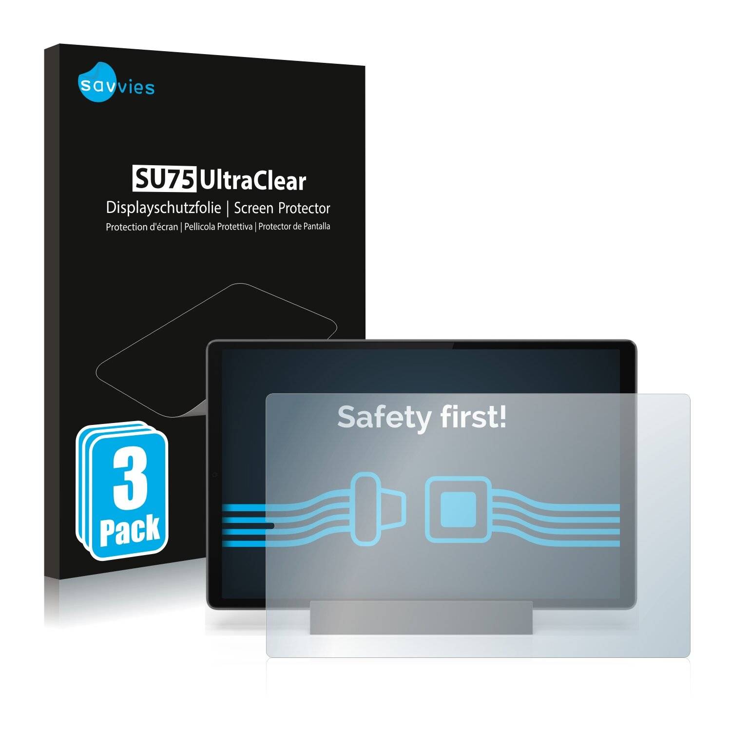 3x Savvies SU75 Displayschutzfolie für Lenovo SmartTab M10 Plus (2.