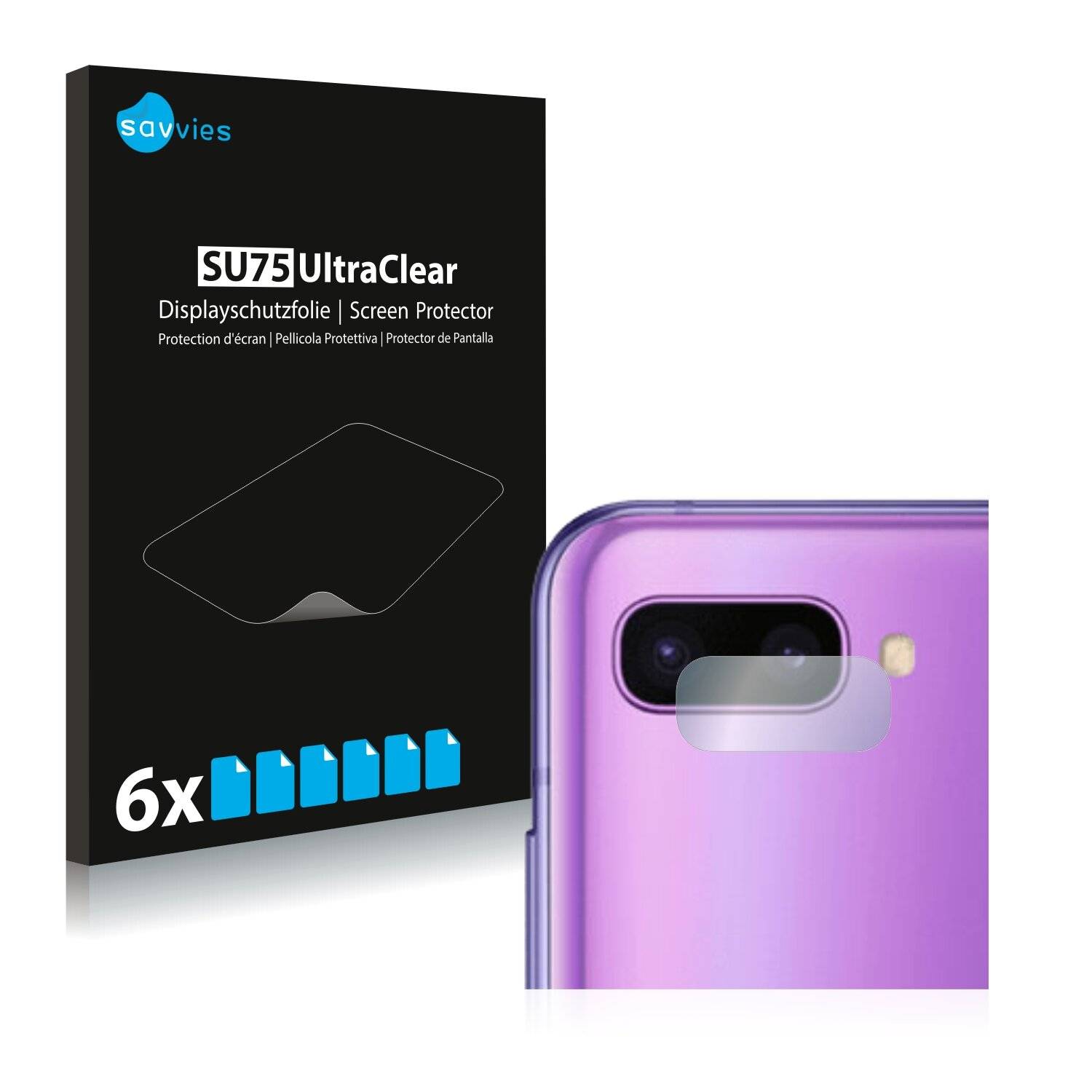 6x Savvies SU75 Displayschutzfolie für Samsung Galaxy Z Flip (NUR