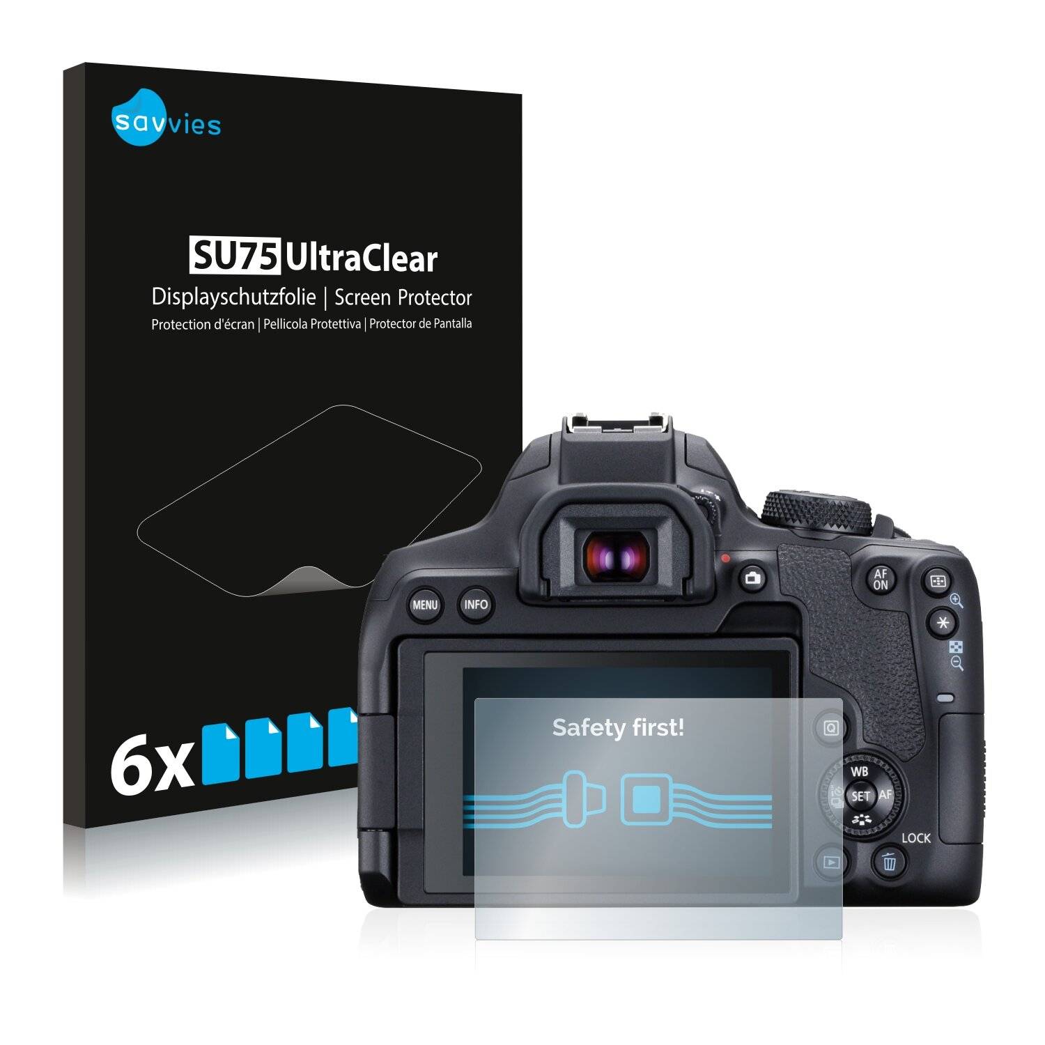 6x Savvies SU75 Displayschutzfolie für Canon EOS