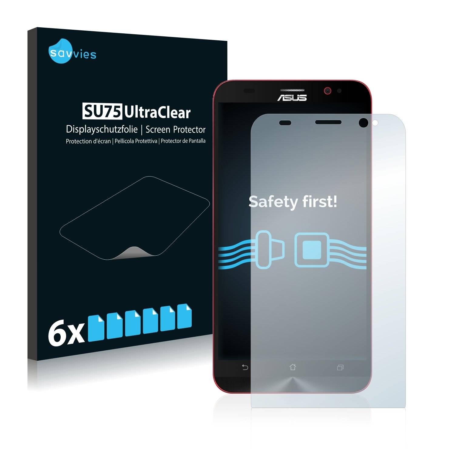6x Savvies SU75 Displayschutzfolie für Asus ZenFone 2 Deluxe Special