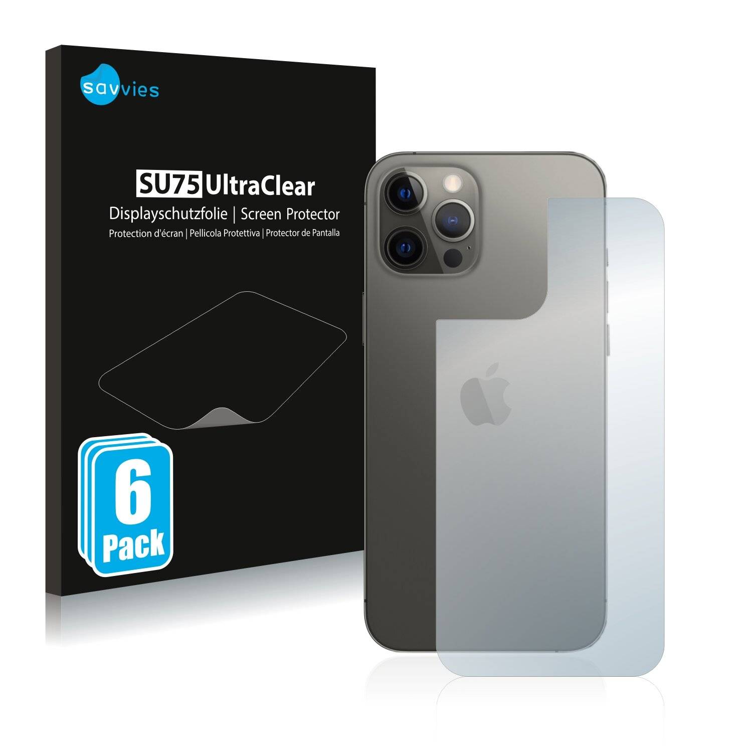6x Savvies SU75 Displayschutzfolie für Apple iPhone 12 Pro Max