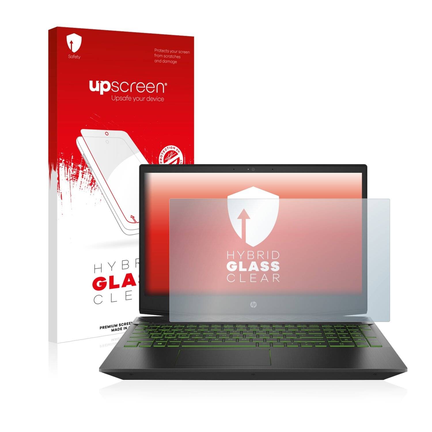 upscreen Hybrid Glass Clear Premium Schutzglas Folie für HP Pavilion