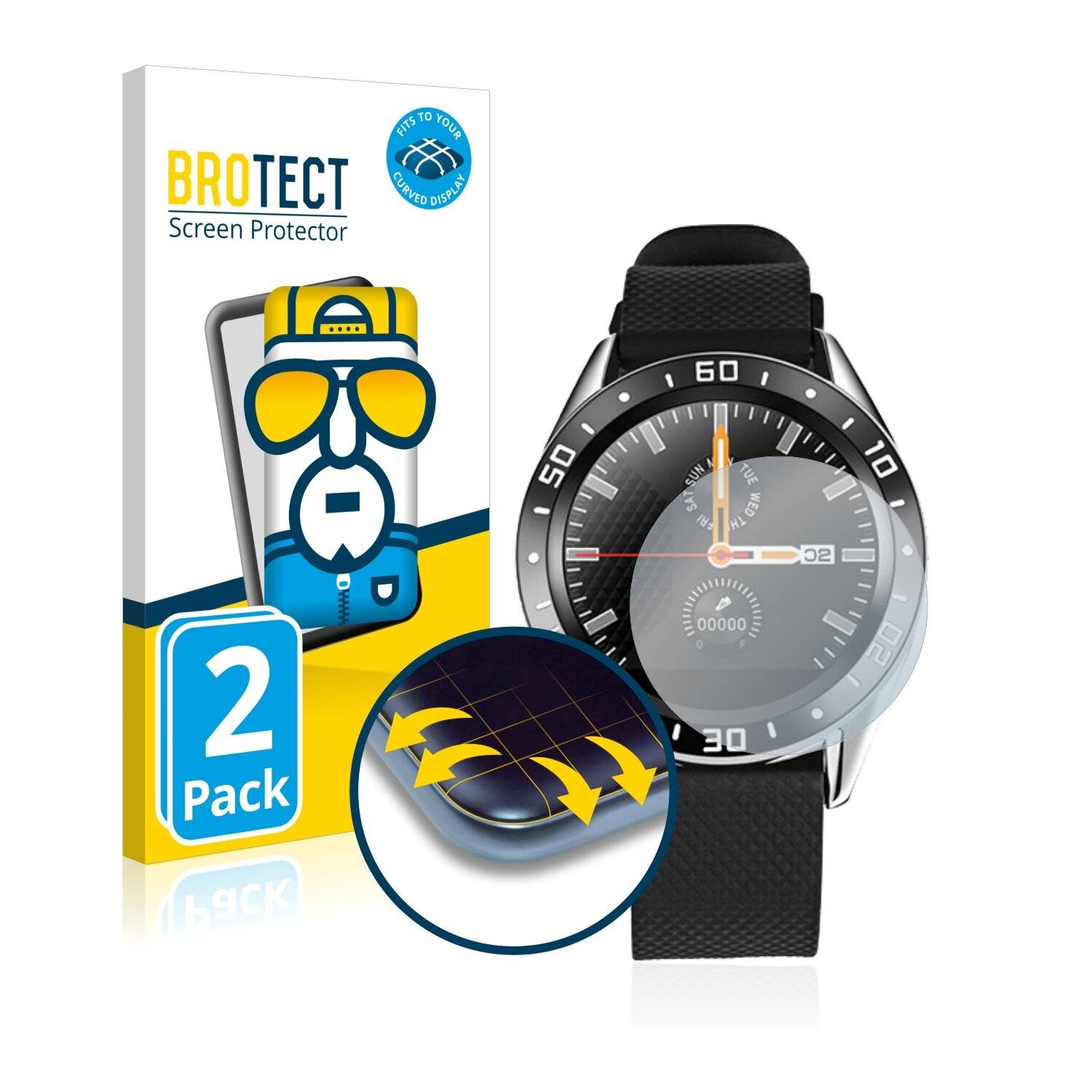 2x BROTECT Flex Full-Cover Displayschutzfolie für Jay-tech