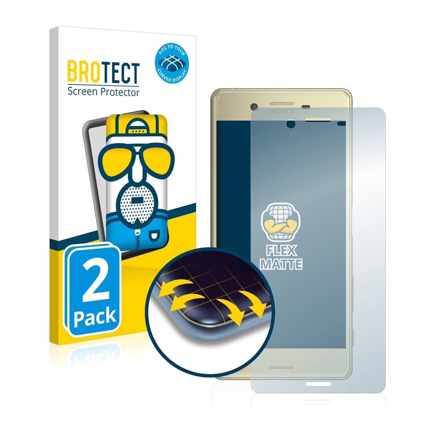 2x BROTECT Flex Matte Full-Cover Displayschutzfolie für Sony Xperia