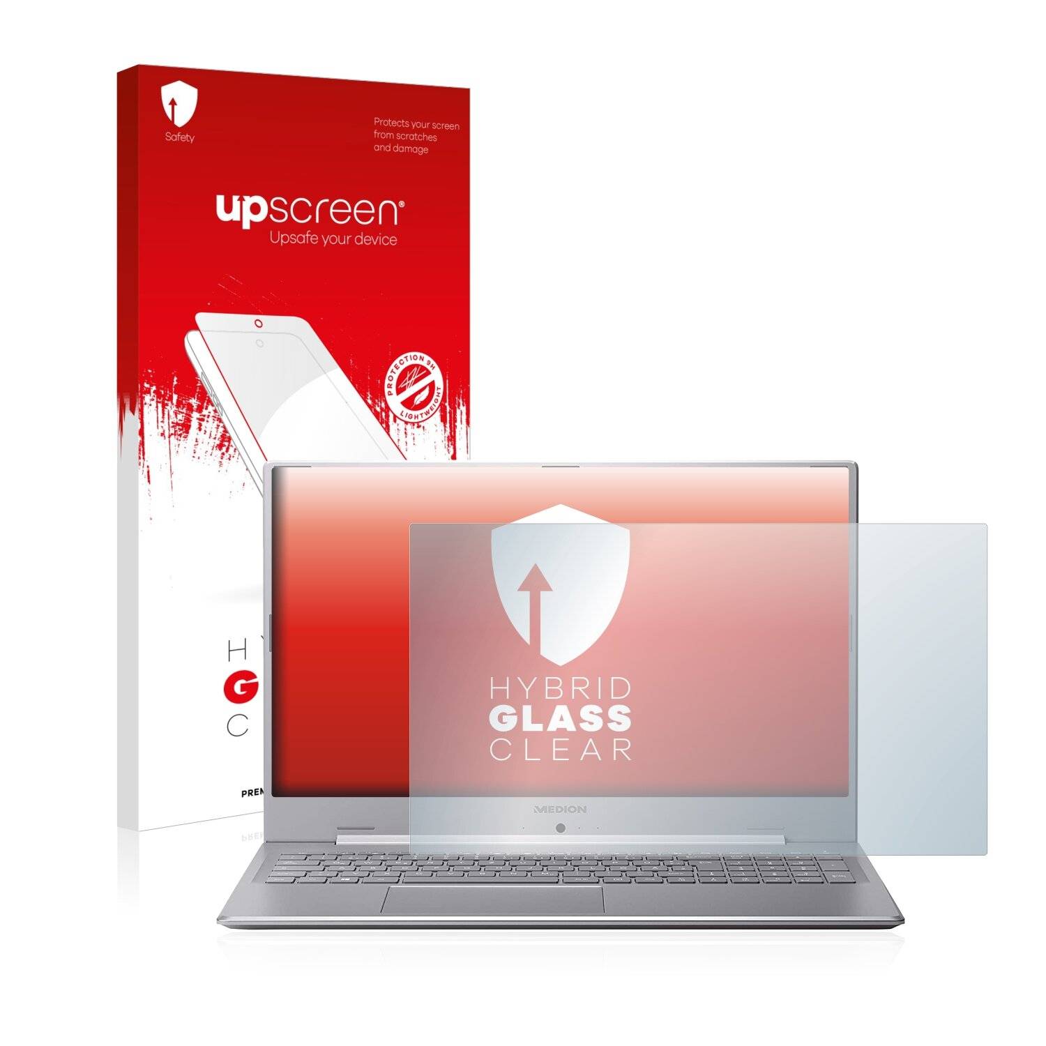 upscreen Hybrid Glass Clear Premium Schutzglas Folie für Medion Akoya