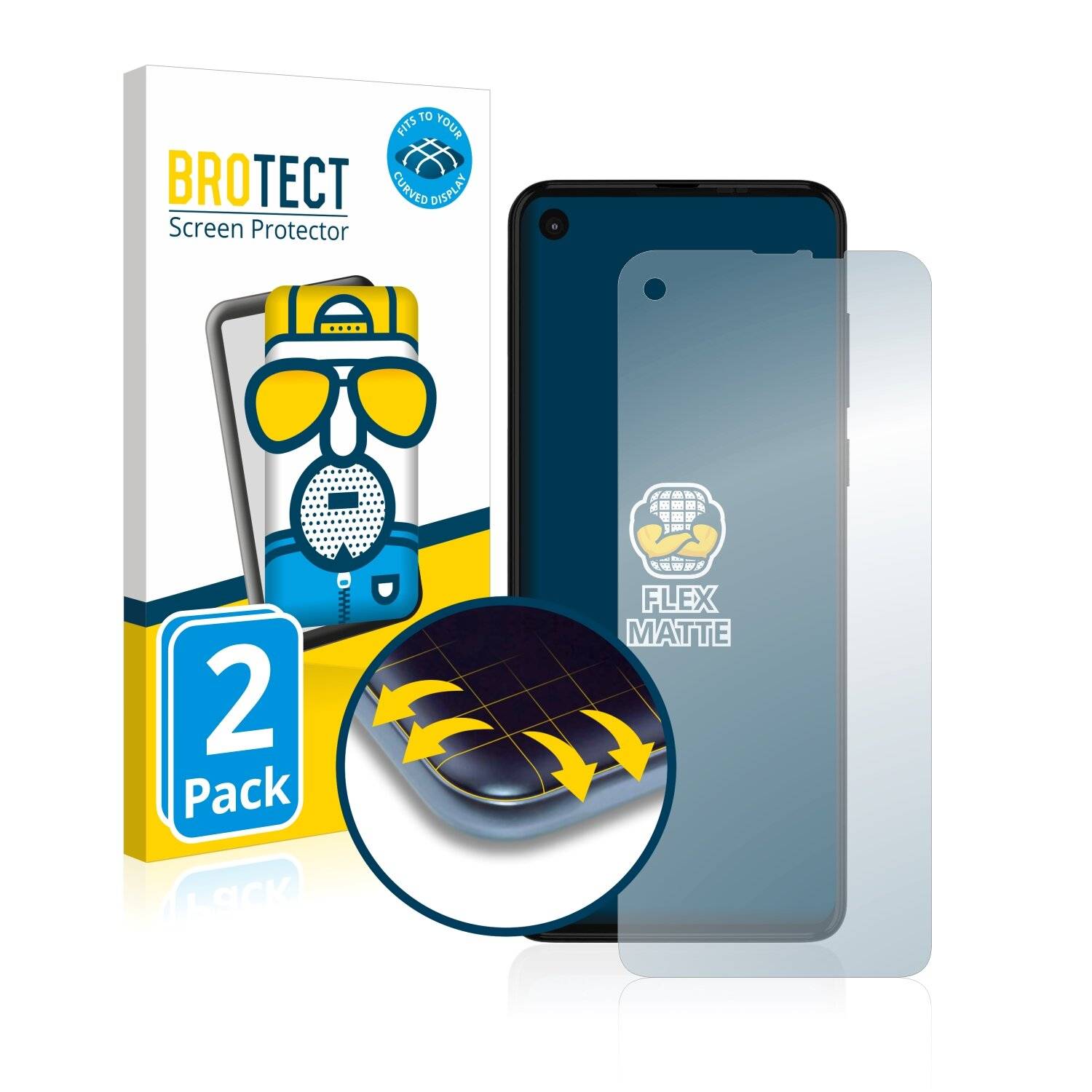 2x BROTECT Flex Matte Full-Cover Displayschutzfolie für Motorola One