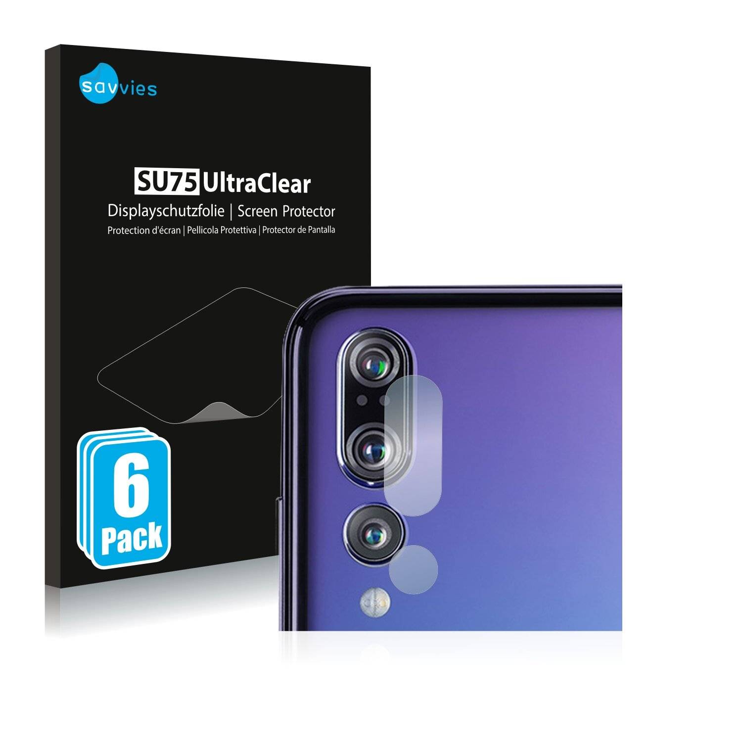 6x Savvies SU75 Displayschutzfolie für Huawei P20 Plus (NUR