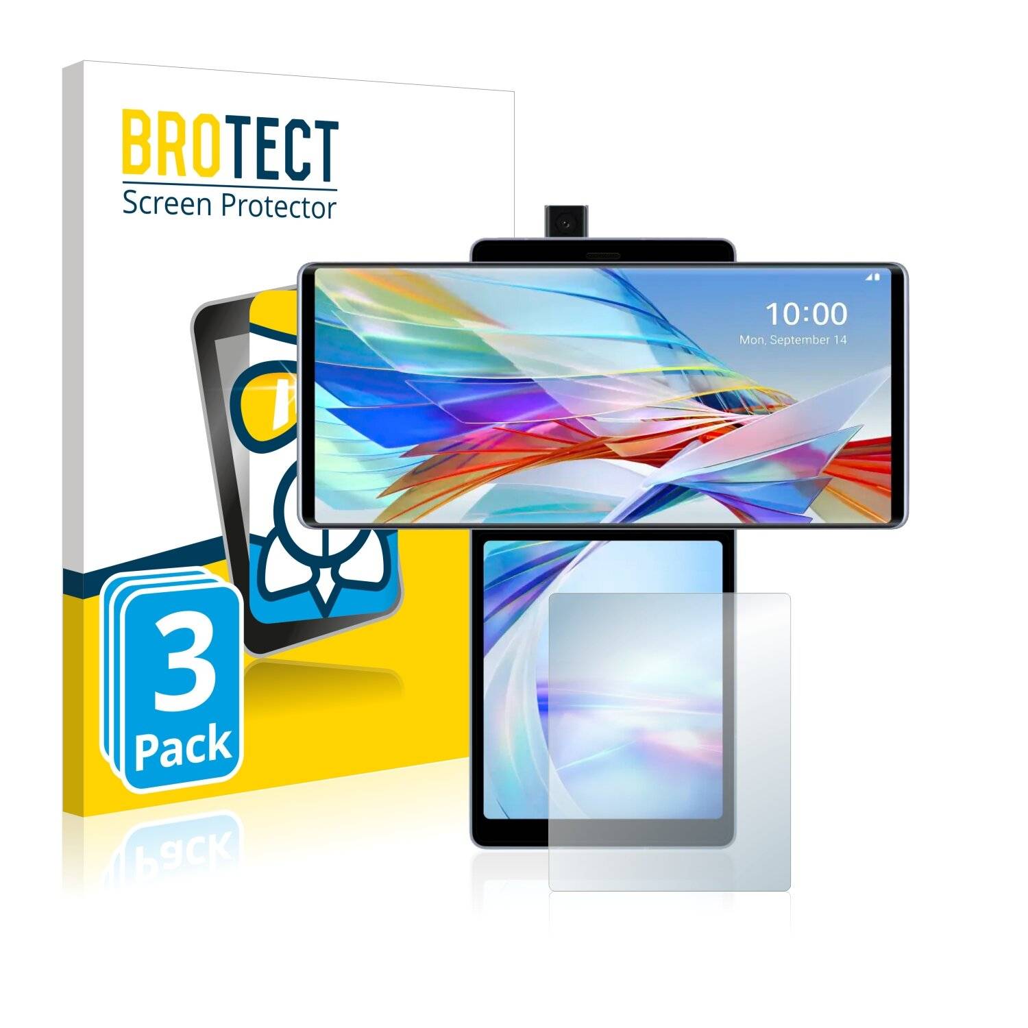 3x BROTECT AirGlass Schutzglas Folie für LG Wing (Hinteres