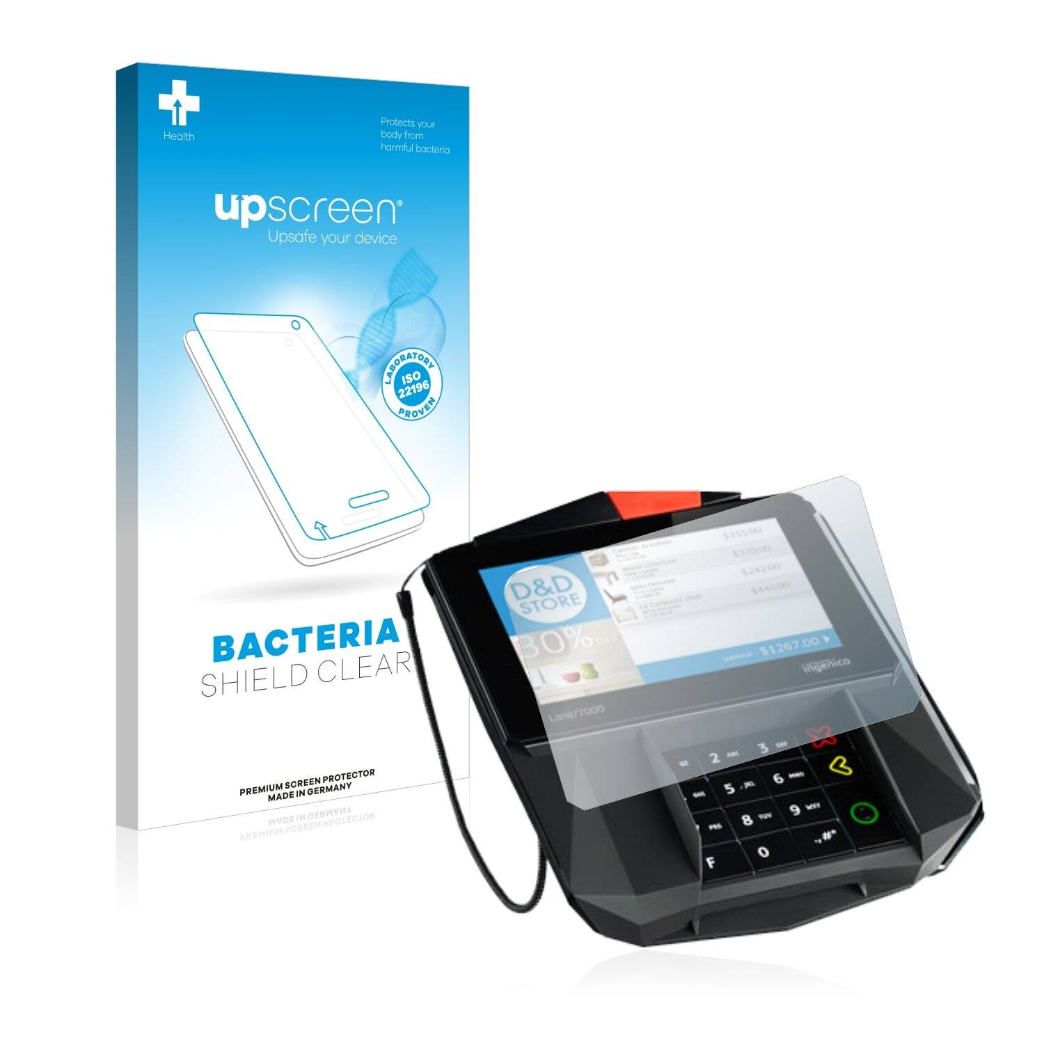 upscreen Bacteria Shield Clear Premium Antibakterielle Displayschutzfolie für Ingenico Lane