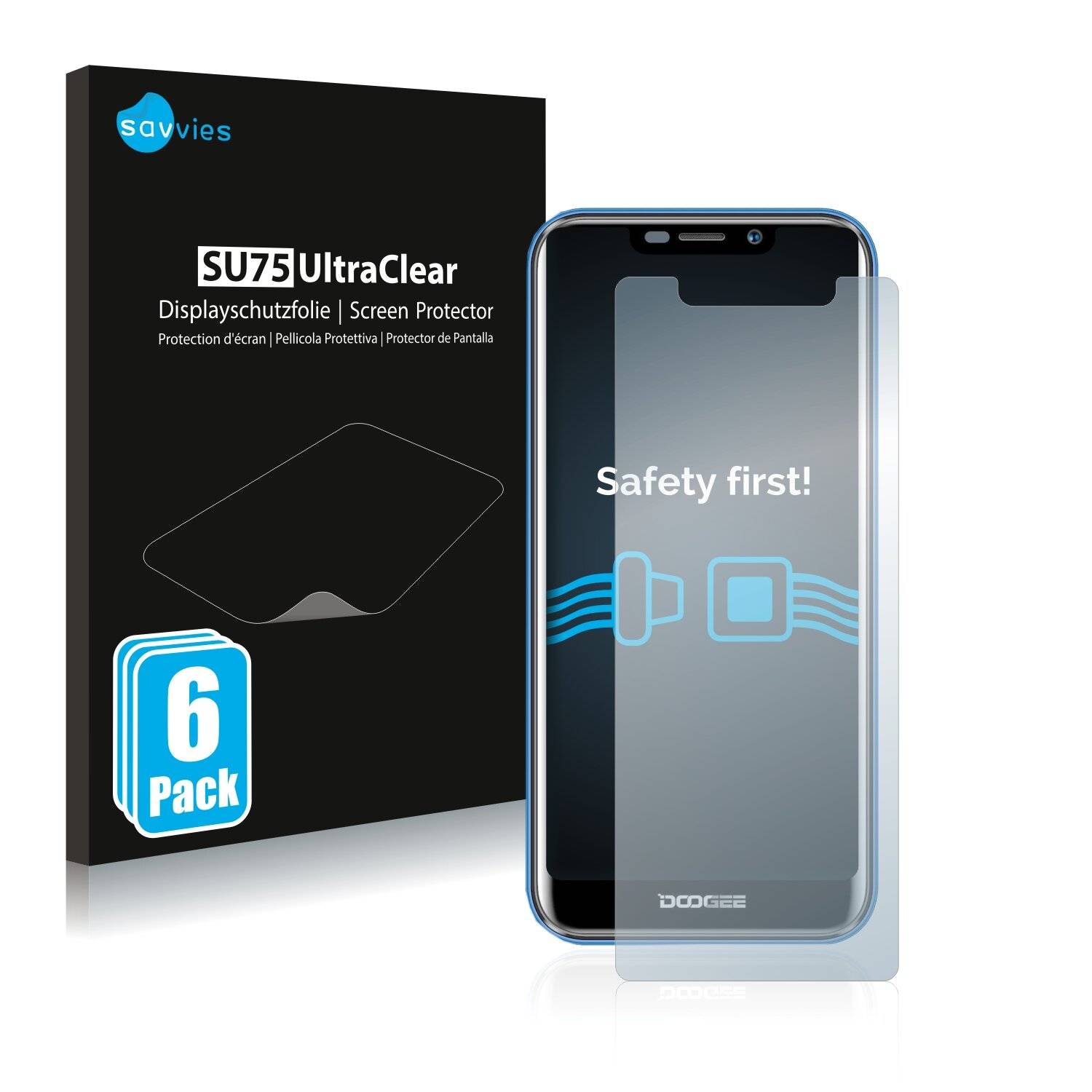6x Savvies SU75 Displayschutzfolie für Doogee