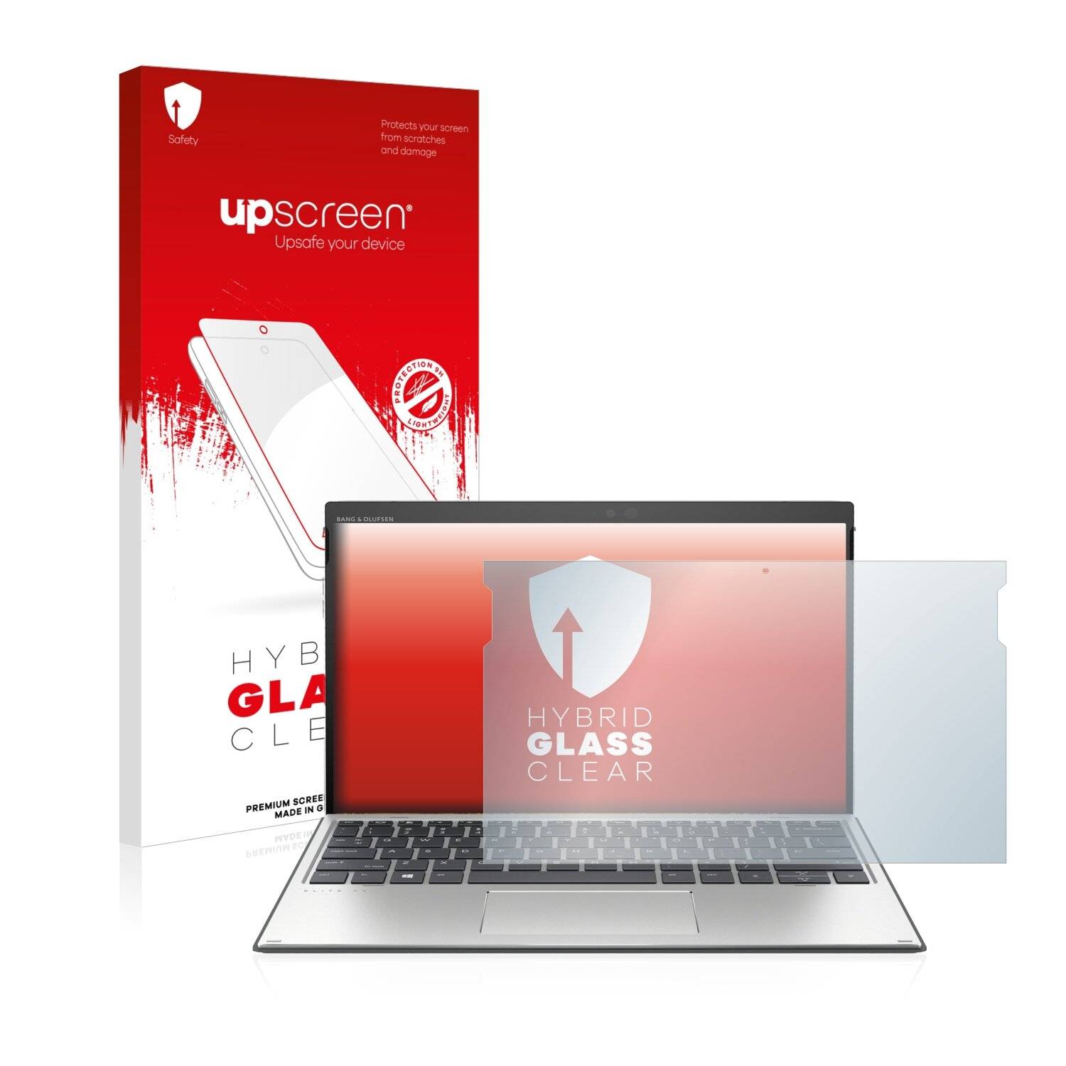 upscreen Hybrid Glass Clear Premium Schutzglas Folie für HP Elite x2