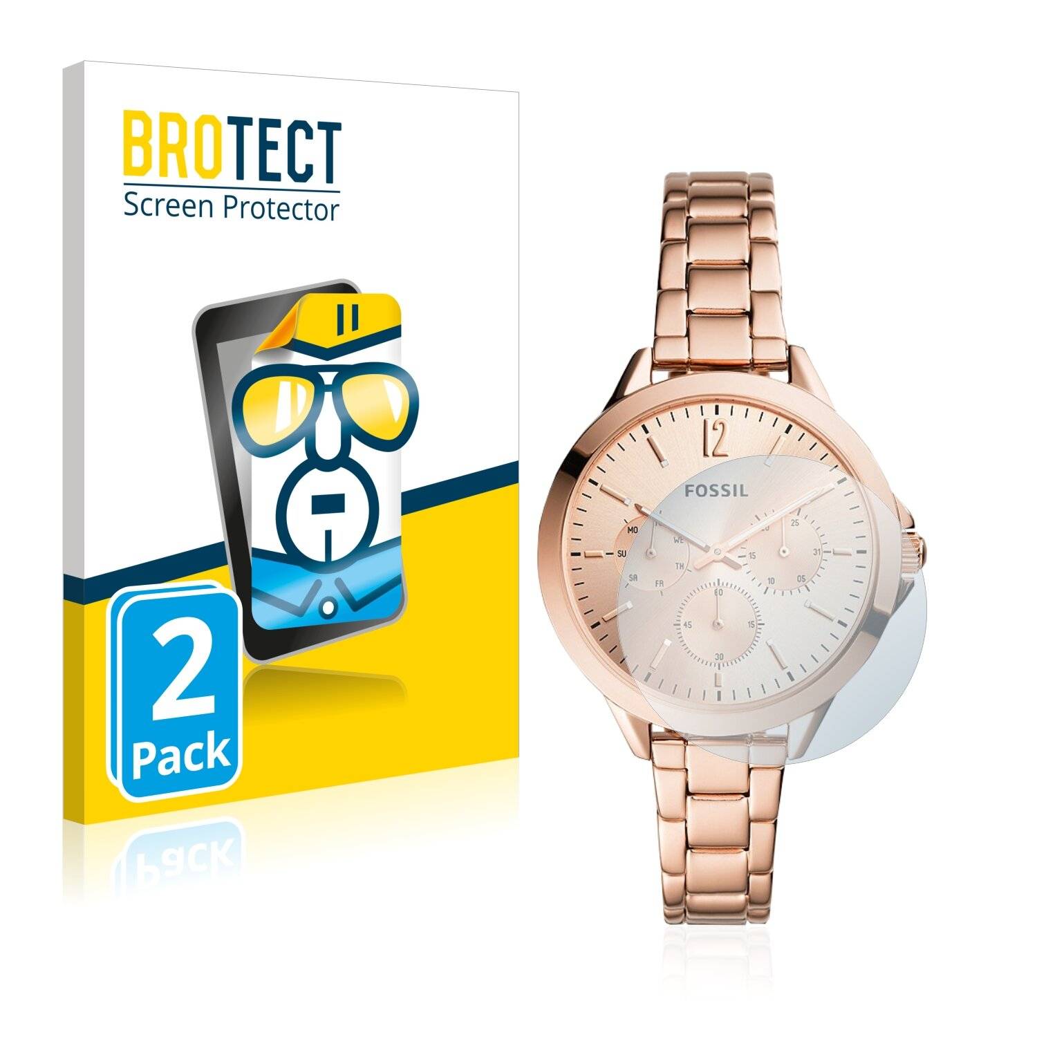 2x BROTECT HD-Clear Displayschutzfolie für Fossil Hybrid