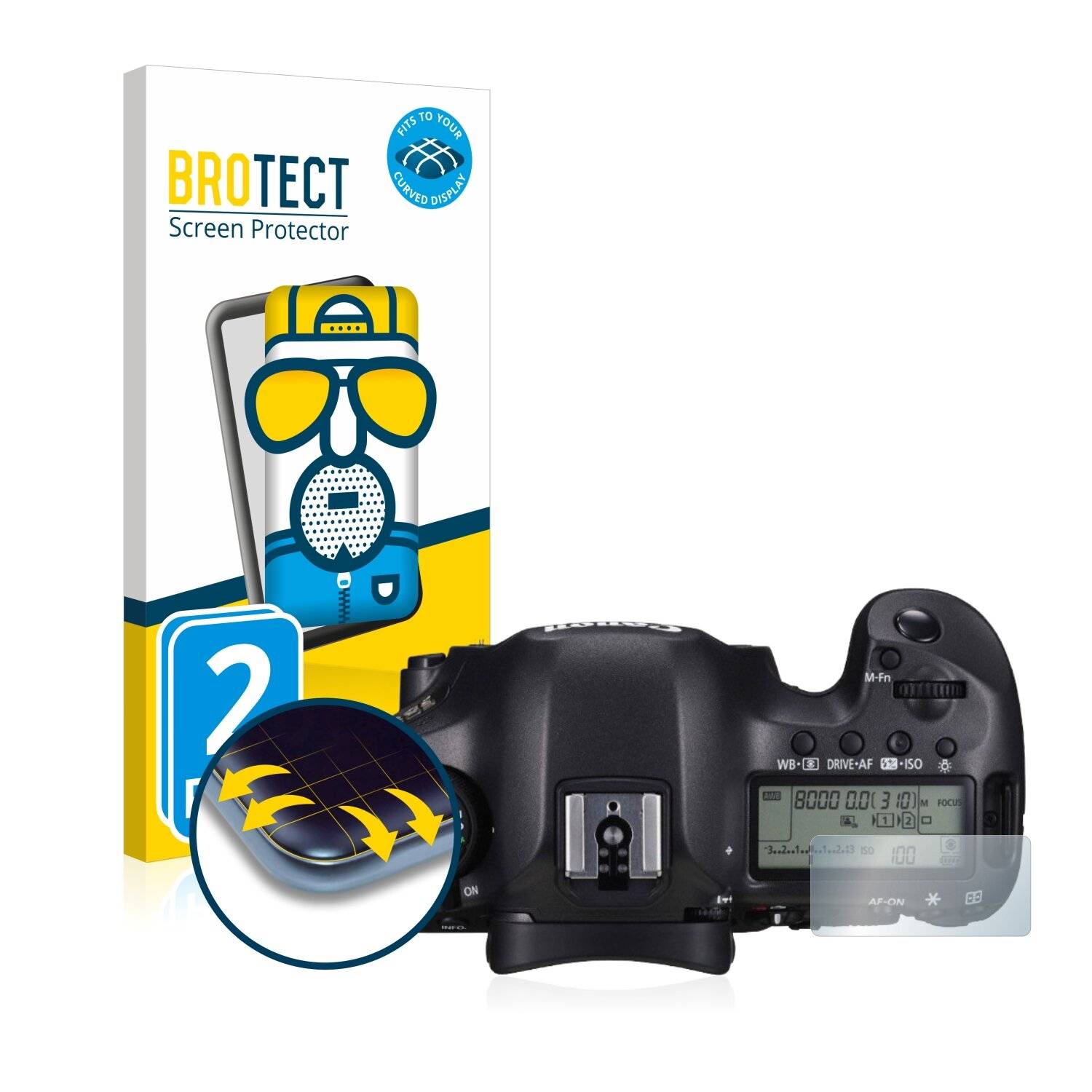 2x BROTECT Flex Matte Full-Cover Displayschutzfolie für Canon EOS 5DS