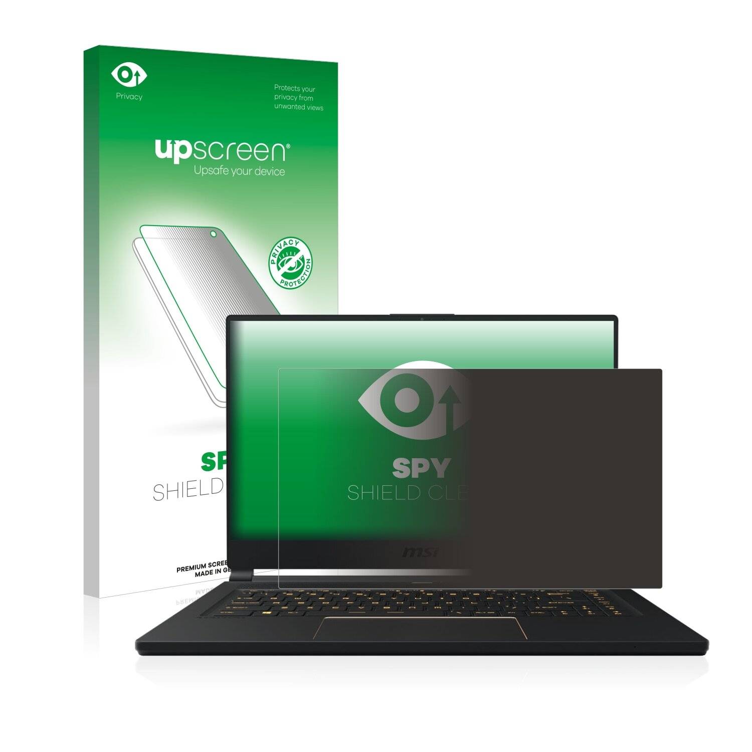 upscreen Spy Shield Clear Premium Blickschutzfolie für MSI GS66 Stealth 10