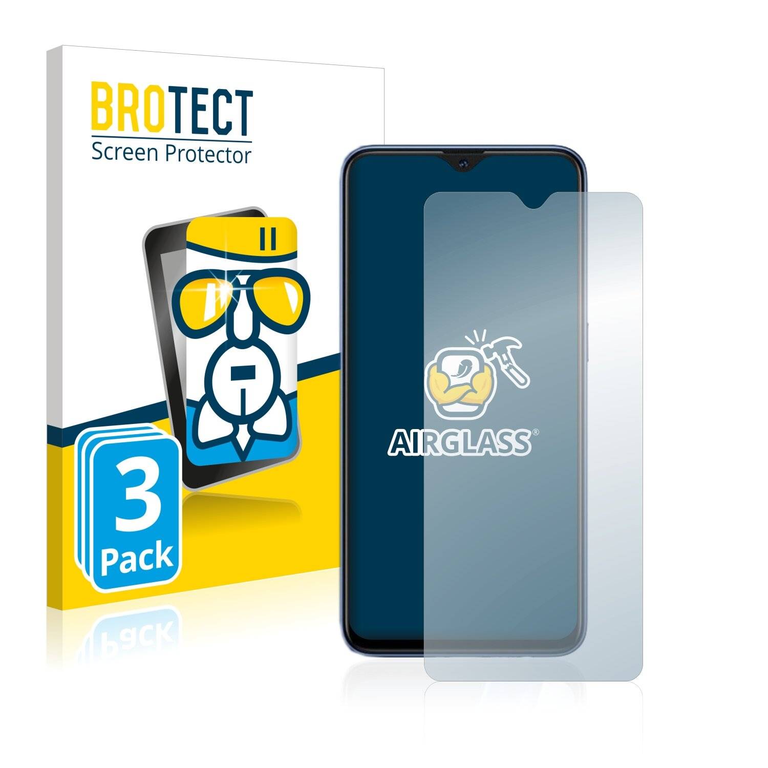 3x BROTECT AirGlass Schutzglas Folie für Oppo