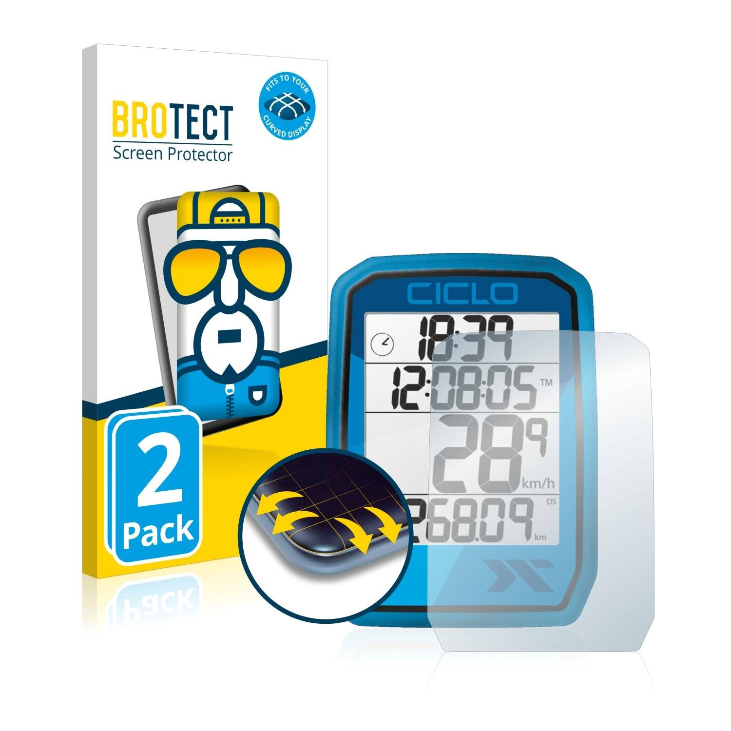 2x BROTECT Flex Full-Cover Displayschutzfolie für Ciclo Protos