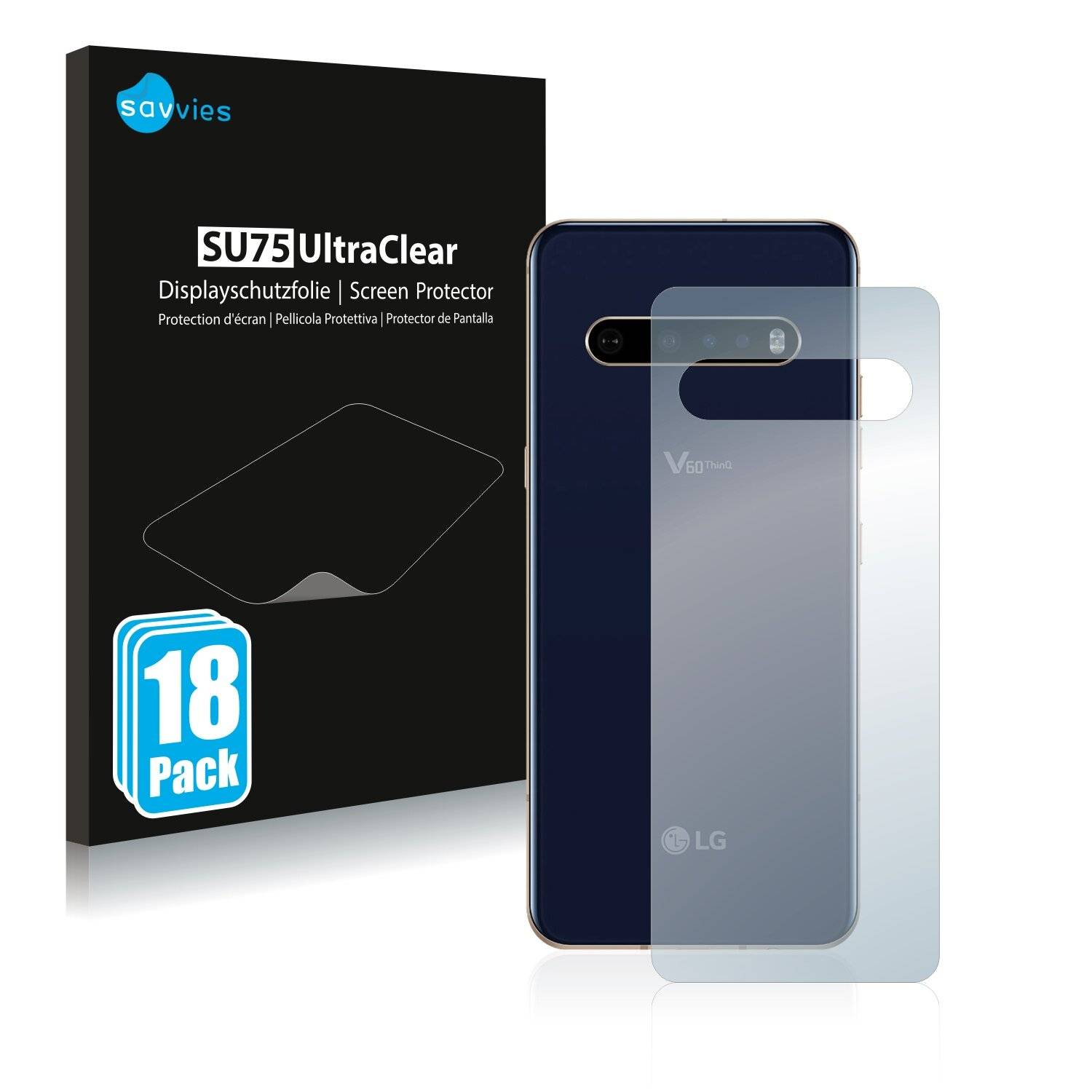 18x Savvies SU75 Displayschutzfolie für LG V60 ThinQ