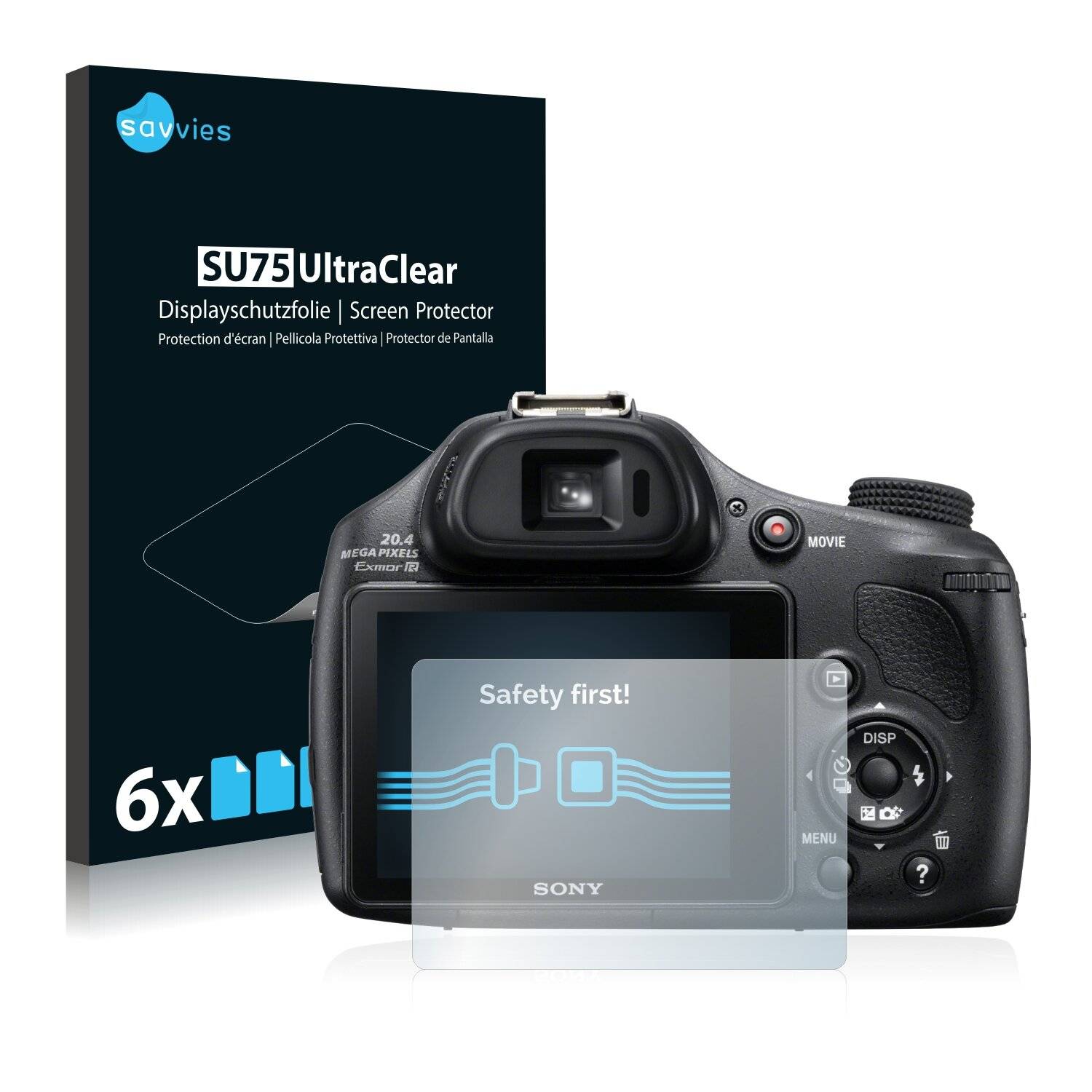 6x Savvies SU75 Displayschutzfolie für Sony Cyber-Shot