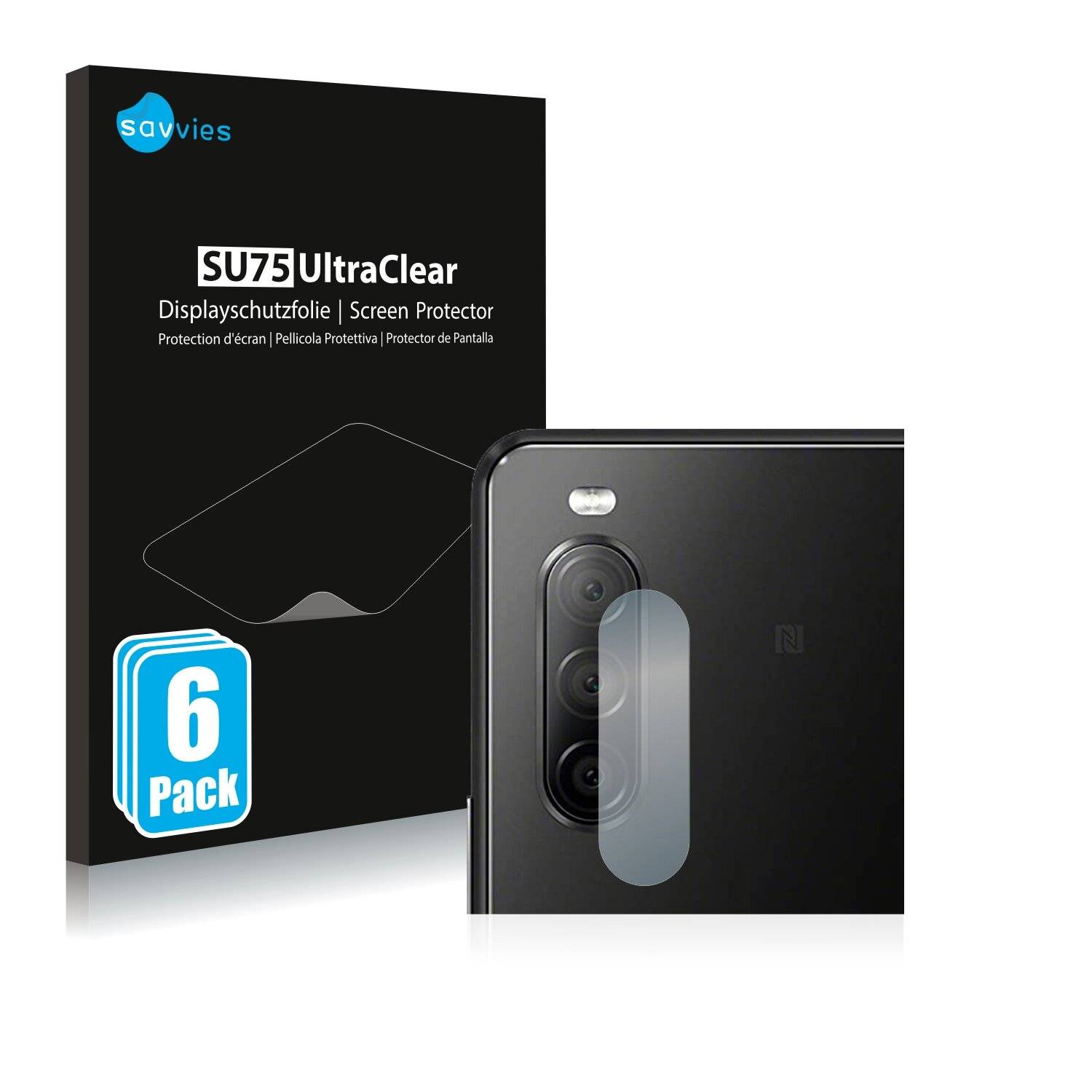 6x Savvies SU75 Displayschutzfolie für Sony Xperia 10 II (NUR